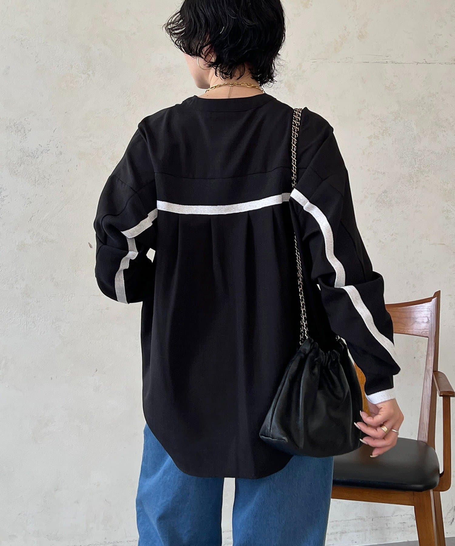 un dix cors(アンディコール) バックテープ麻調シャツ