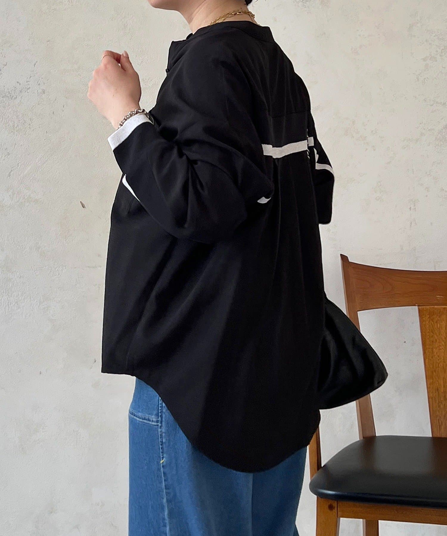 un dix cors(アンディコール) バックテープ麻調シャツ