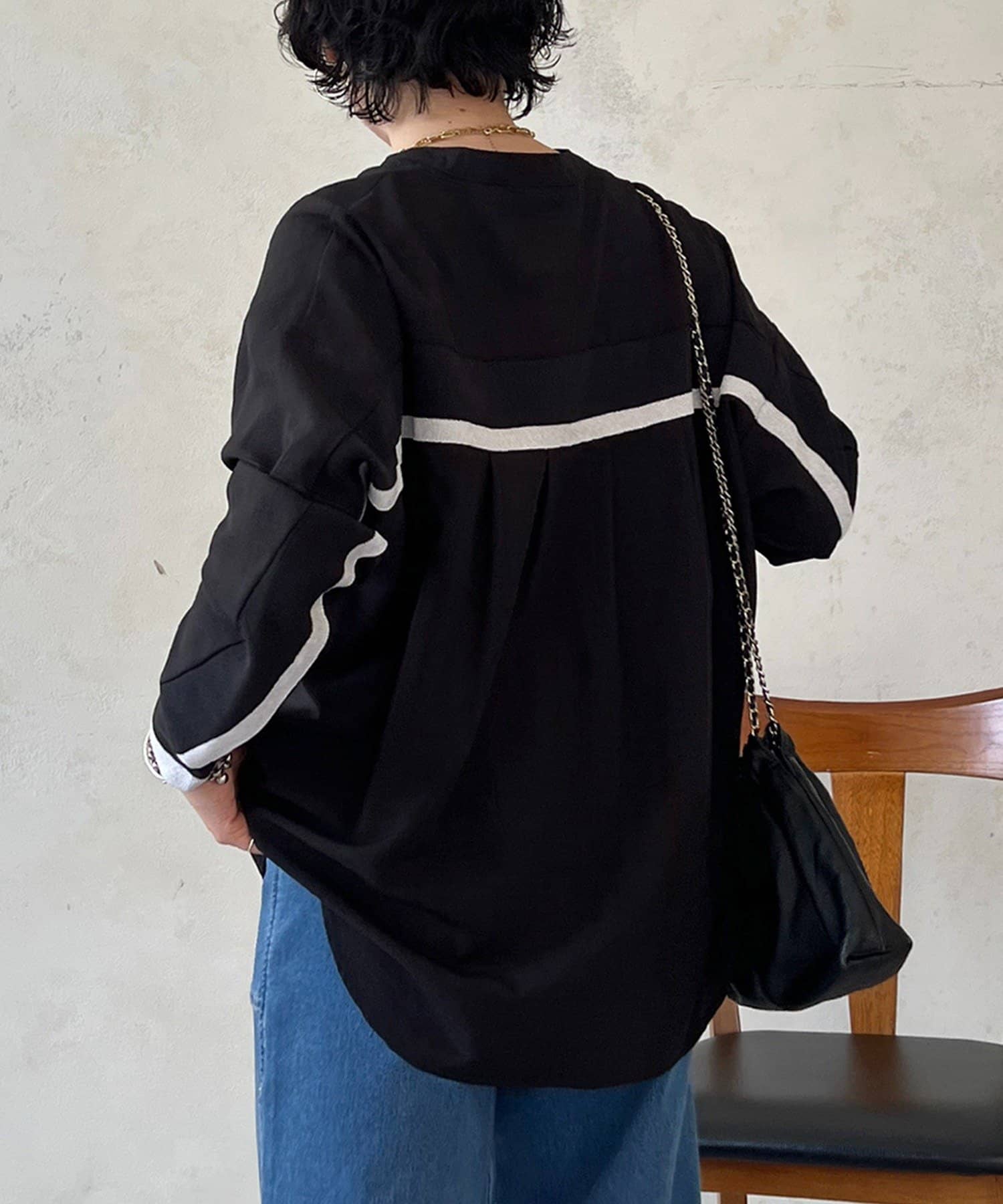 un dix cors(アンディコール) バックテープ麻調シャツ