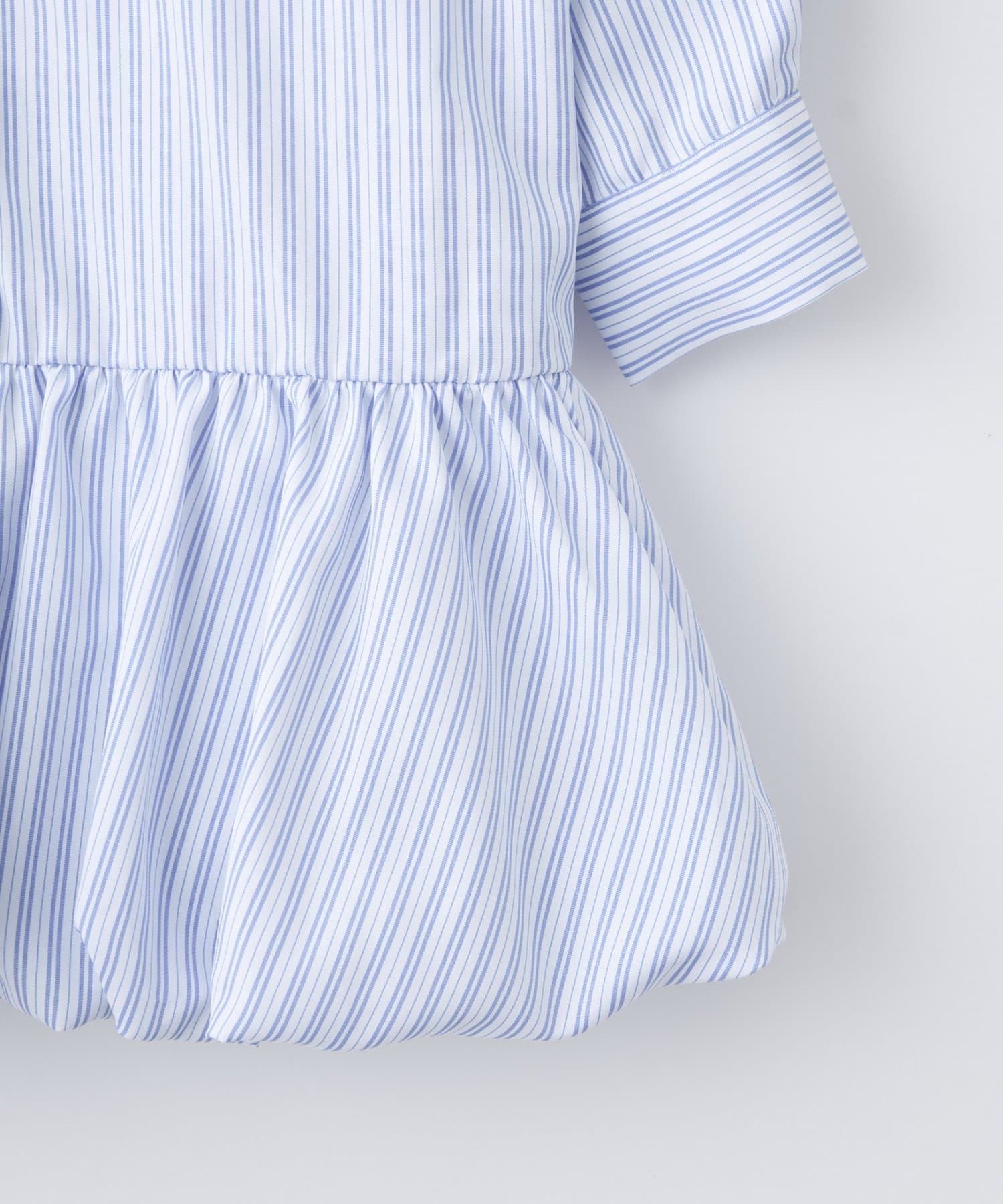 CIAOPANIC TYPY(チャオパニックティピー) 【KIDS】ストライプ裾バルーンシャツワンピース【WEB限定】