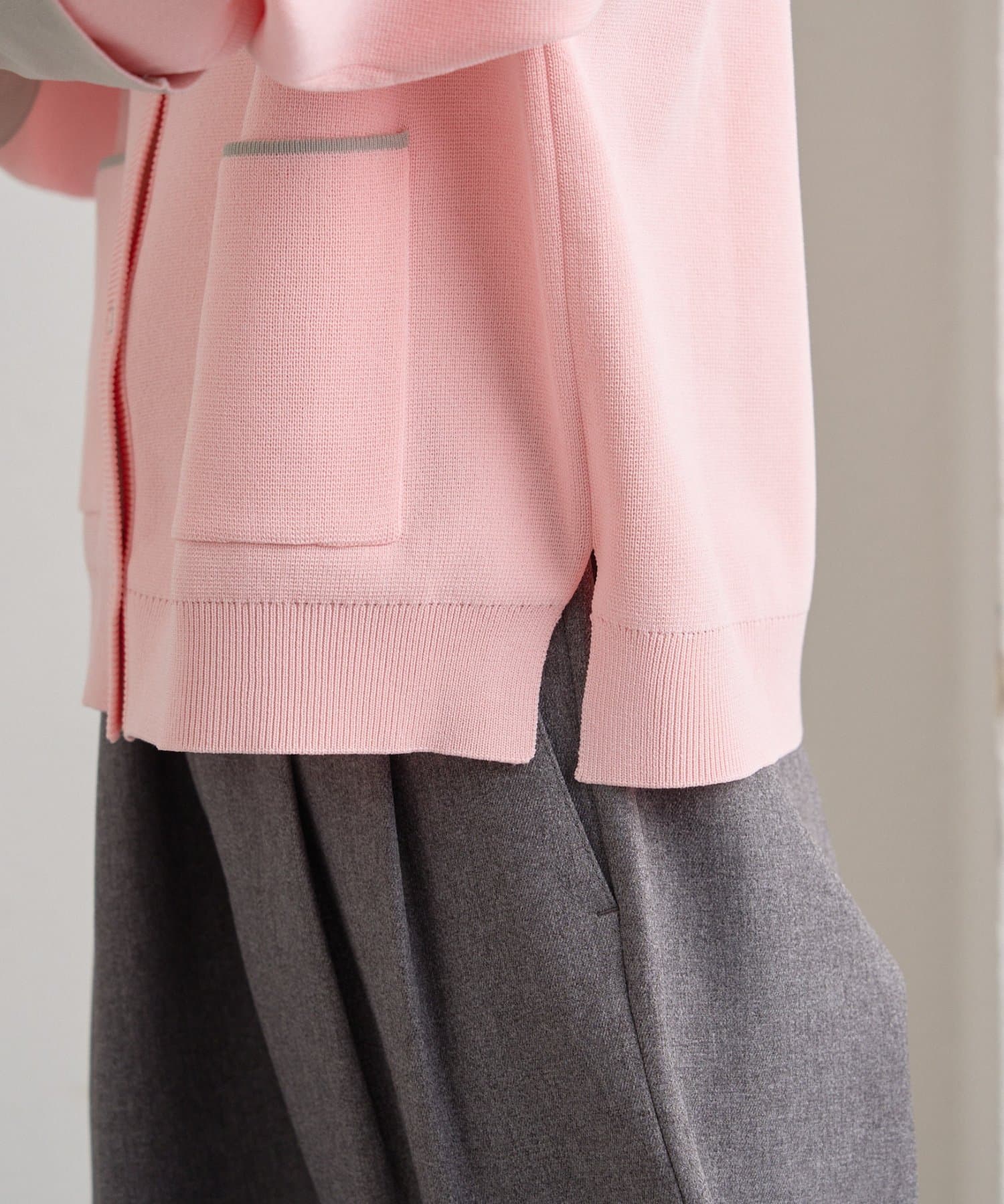 CIAOPANIC TYPY(チャオパニックティピー) 【何役もこなす多機能付き】袖配色ニットスナップカーデ