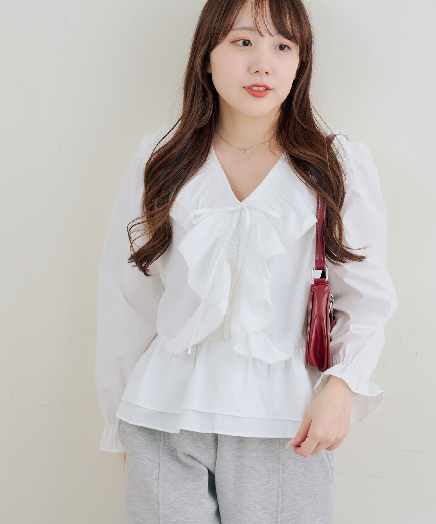 Remind me and forever(リマインドミーアンドフォーエバー) レースフリフリブラウス