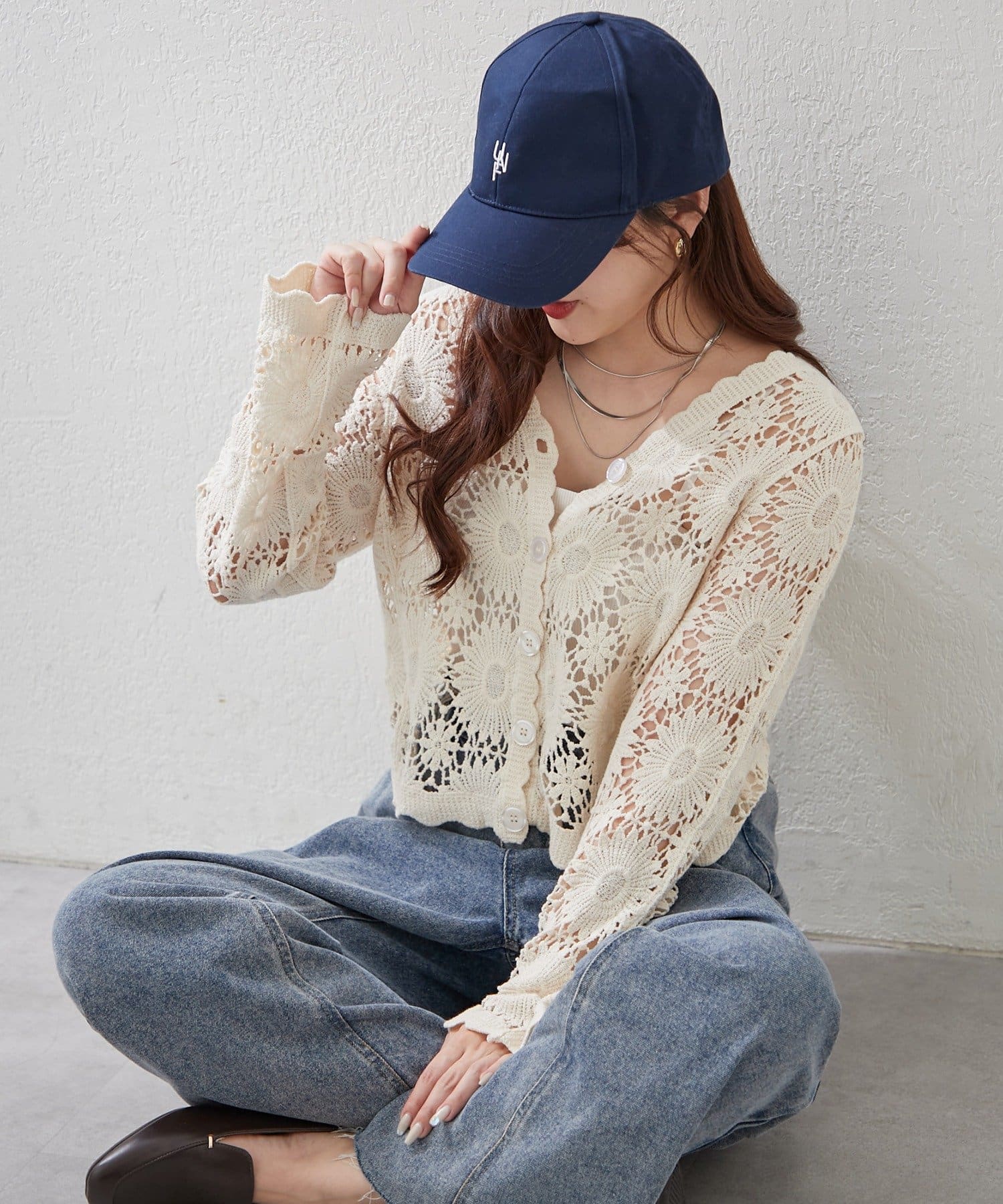 Remind me and forever(リマインドミーアンドフォーエバー) 【2026SS】かぎ針透かし編みカーディガン