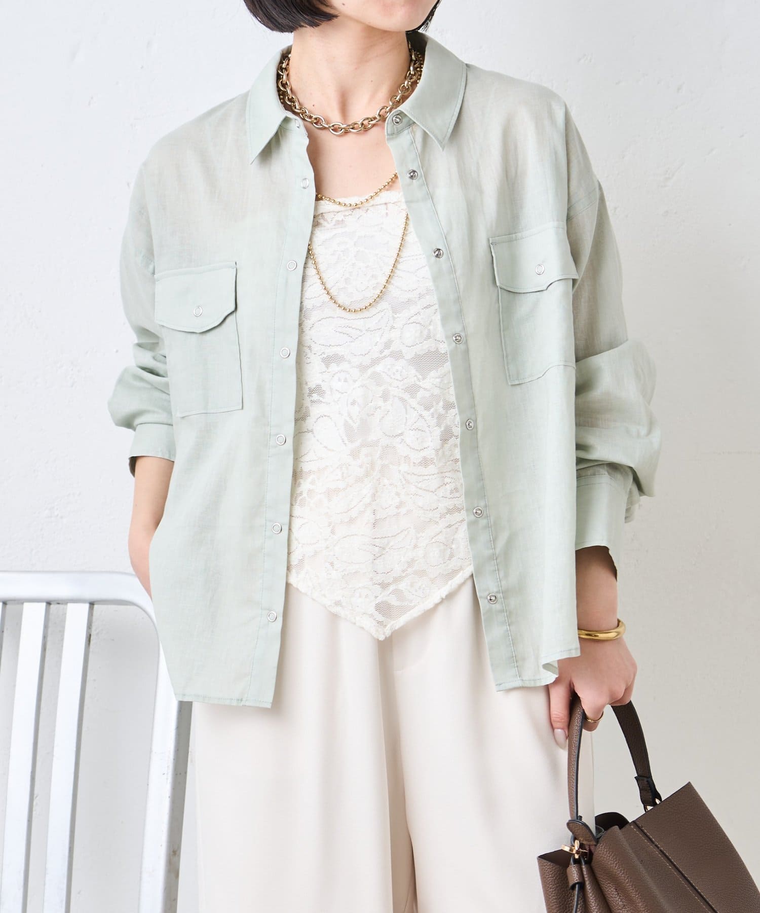 Jena　espace merveilleux(ジェナ　エスパスメルヴェイユ) リングボタンシャツ