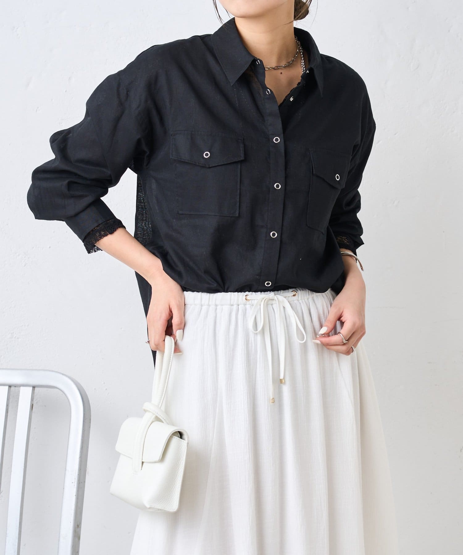 Jena　espace merveilleux(ジェナ　エスパスメルヴェイユ) リングボタンシャツ