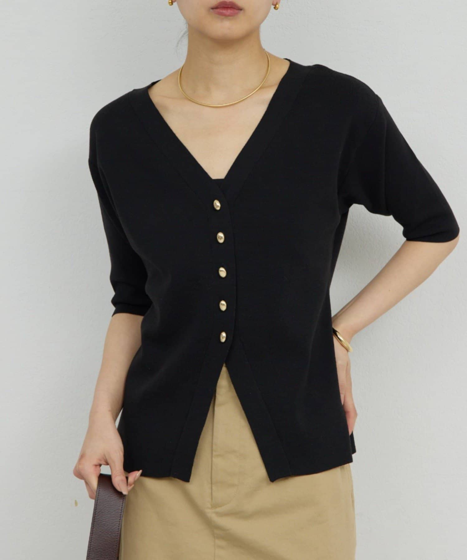 GALLARDAGALANTE(ガリャルダガランテ) 【着やせ×上品】ペプラムニットカーデ