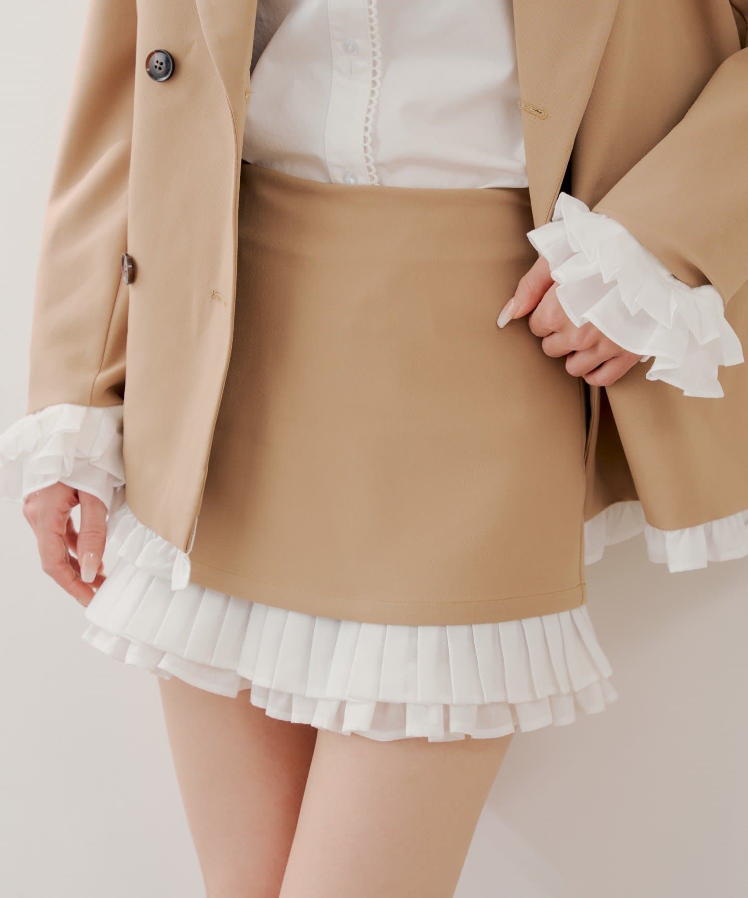 Chico(チコ) 【セットアップ対応】フリルレイヤードミニスカート