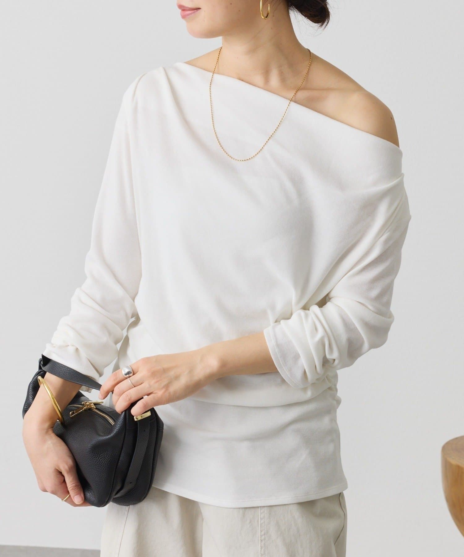 RIVE DROITE(リヴドロワ) 予約【ワンショルやオフショルにも】ネックコンシャスカットソー