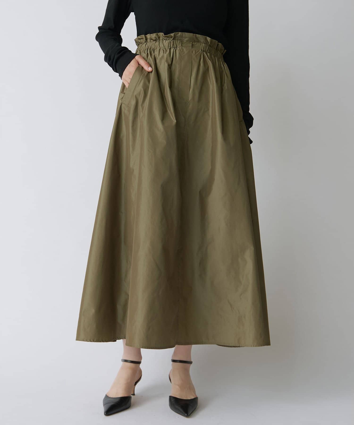 Whim Gazette(ウィム ガゼット) 【Drawing Numbers】タフタギャザースカート