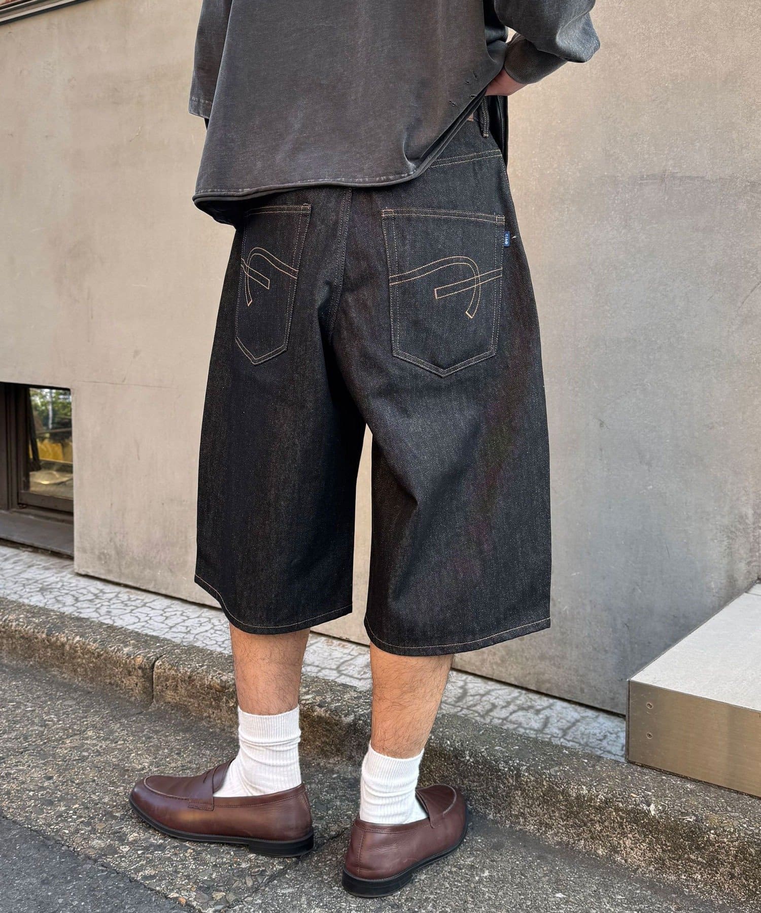 CIAOPANIC(チャオパニック) 【cian denim/シアンデニム】バギーワイドデニムショーツ/ハーフパンツ