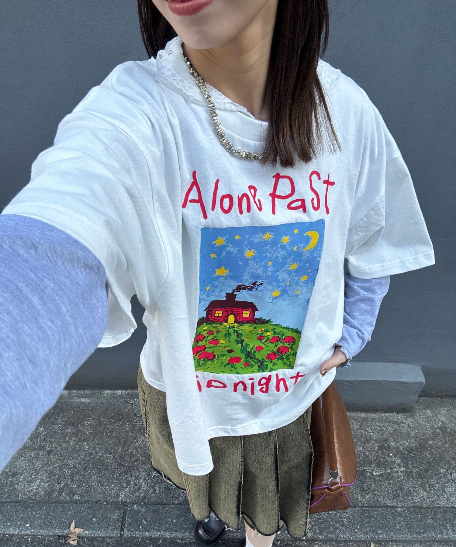 CIAOPANIC(チャオパニック) ナイトハウスプリントボックスTシャツ