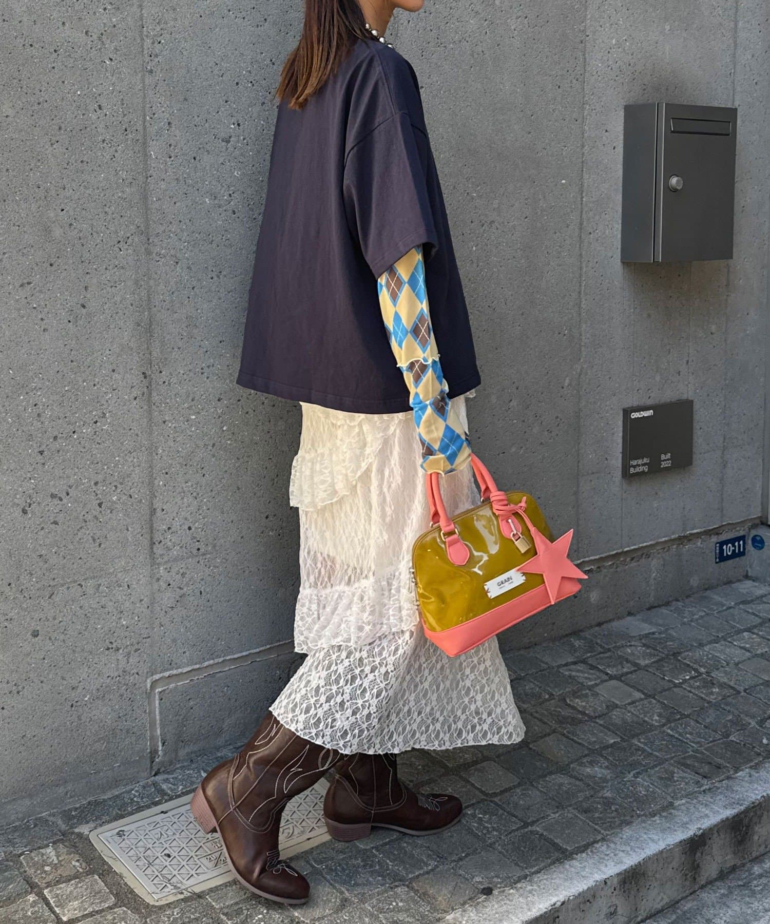 CIAOPANIC(チャオパニック) ナイトハウスプリントボックスTシャツ