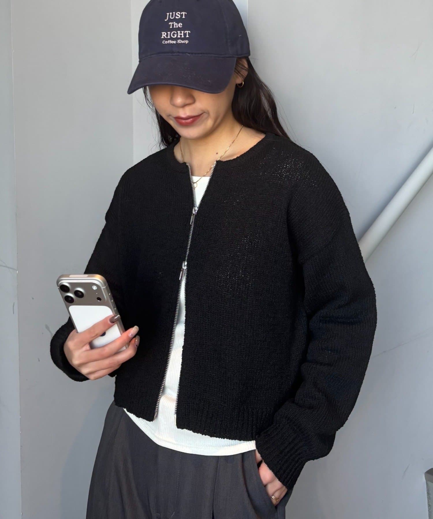 COLONY 2139(コロニー トゥーワンスリーナイン) 【PIKO企画】ミニブークレWジップカーディガン