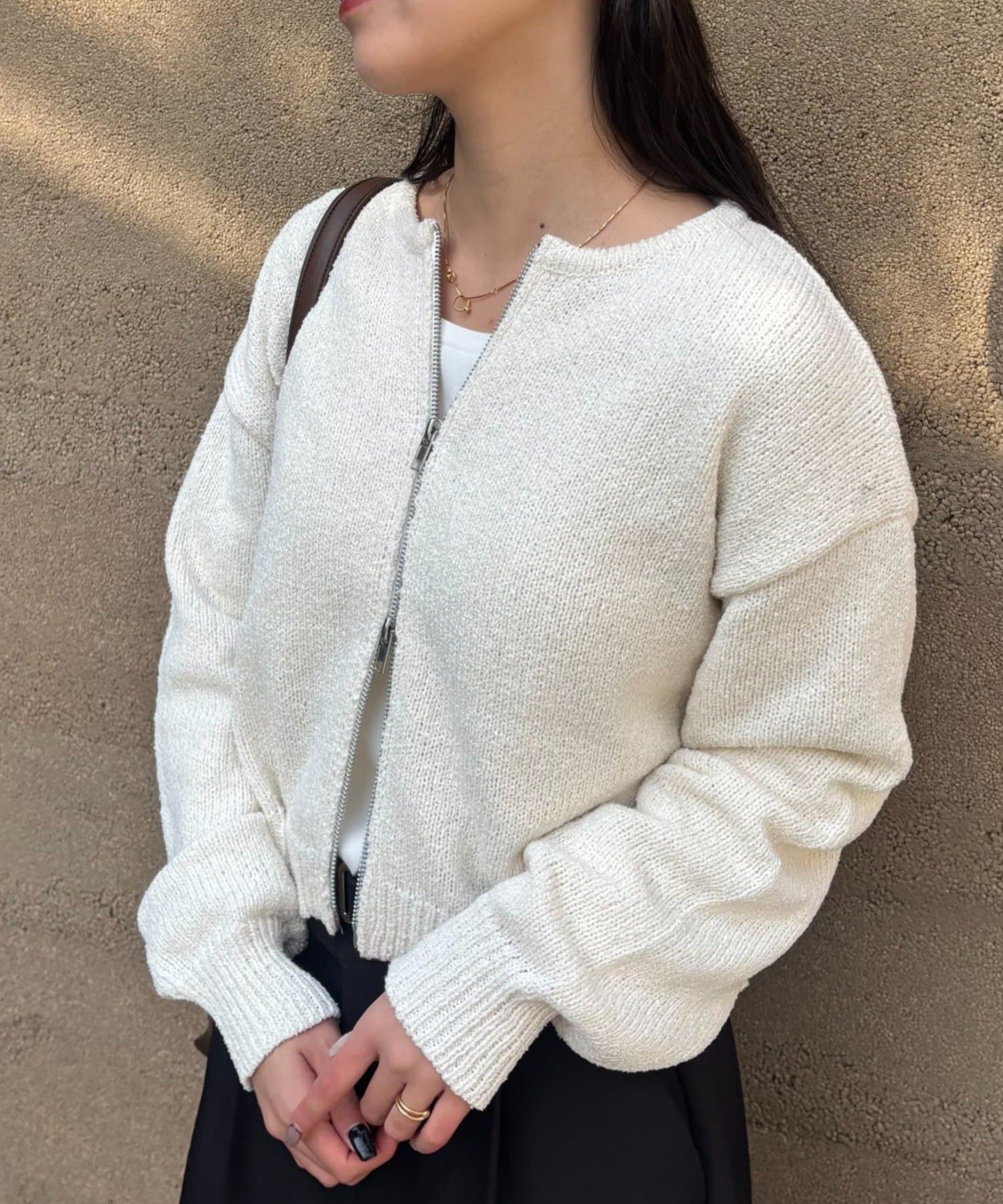 COLONY 2139(コロニー トゥーワンスリーナイン) 【PIKO企画】ミニブークレWジップカーディガン