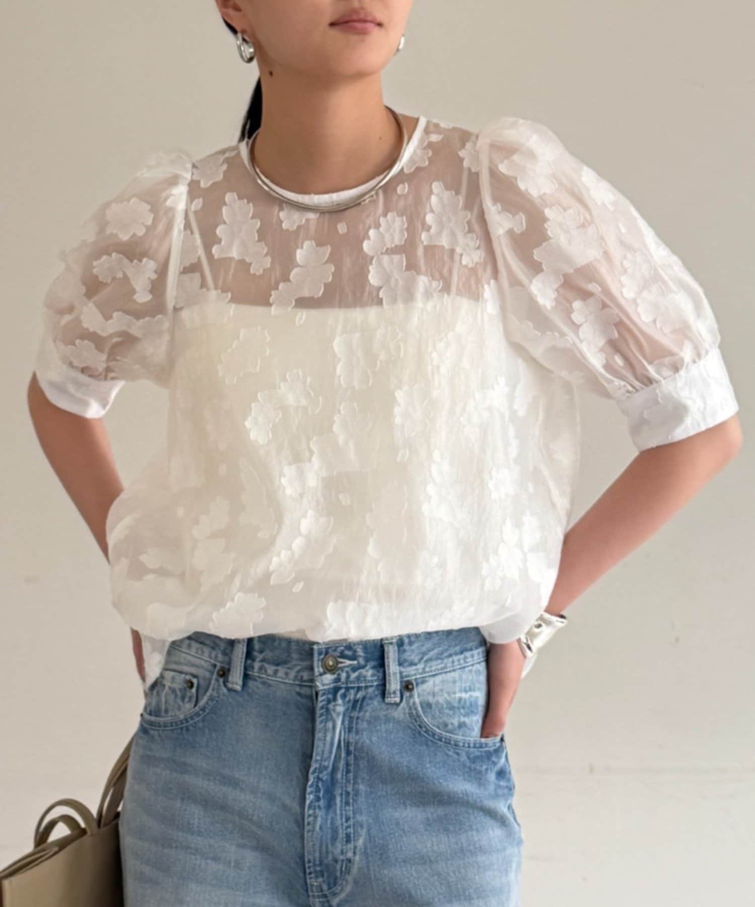 LOUNGEDRESS(ラウンジドレス) シアージャガードパフブラウス