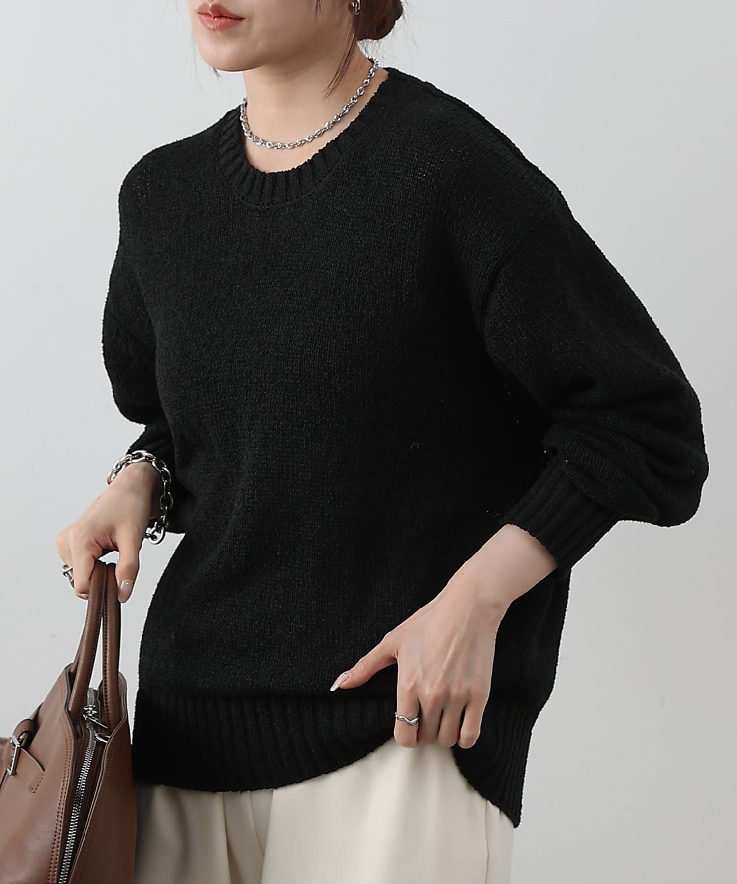 COLONY 2139(コロニー トゥーワンスリーナイン) ミニブークレクルーネックニットプルオーバー