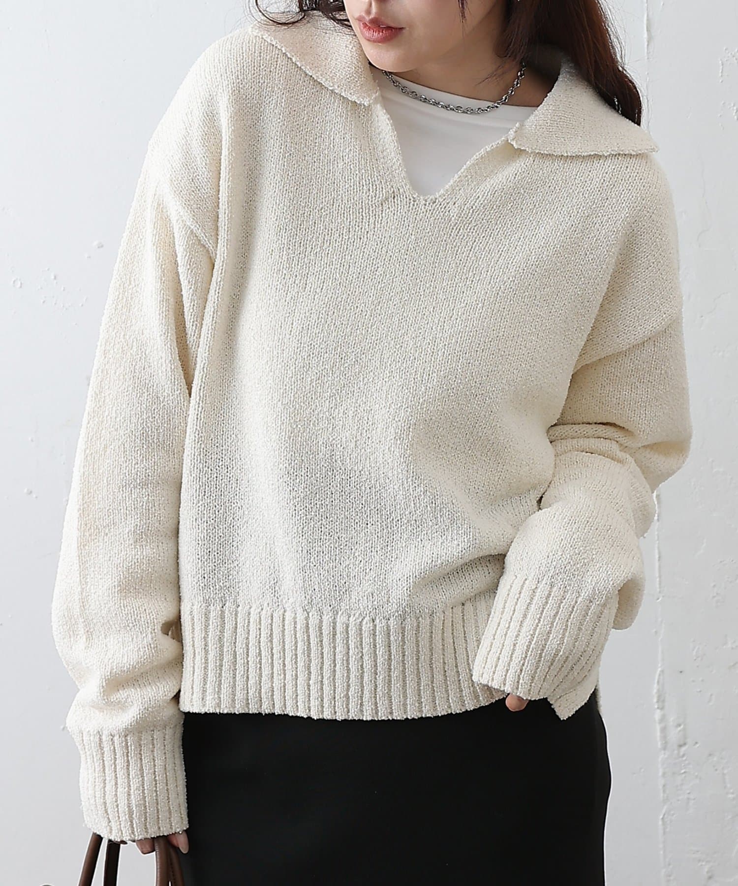 COLONY 2139(コロニー トゥーワンスリーナイン) ミニブークレスキッパーニットプルオーバー