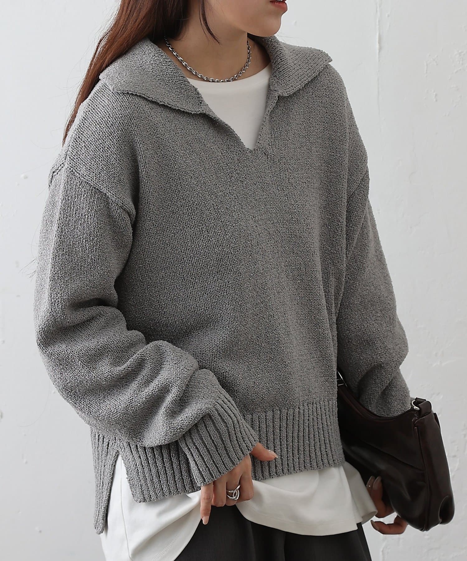 COLONY 2139(コロニー トゥーワンスリーナイン) ミニブークレスキッパーニットプルオーバー