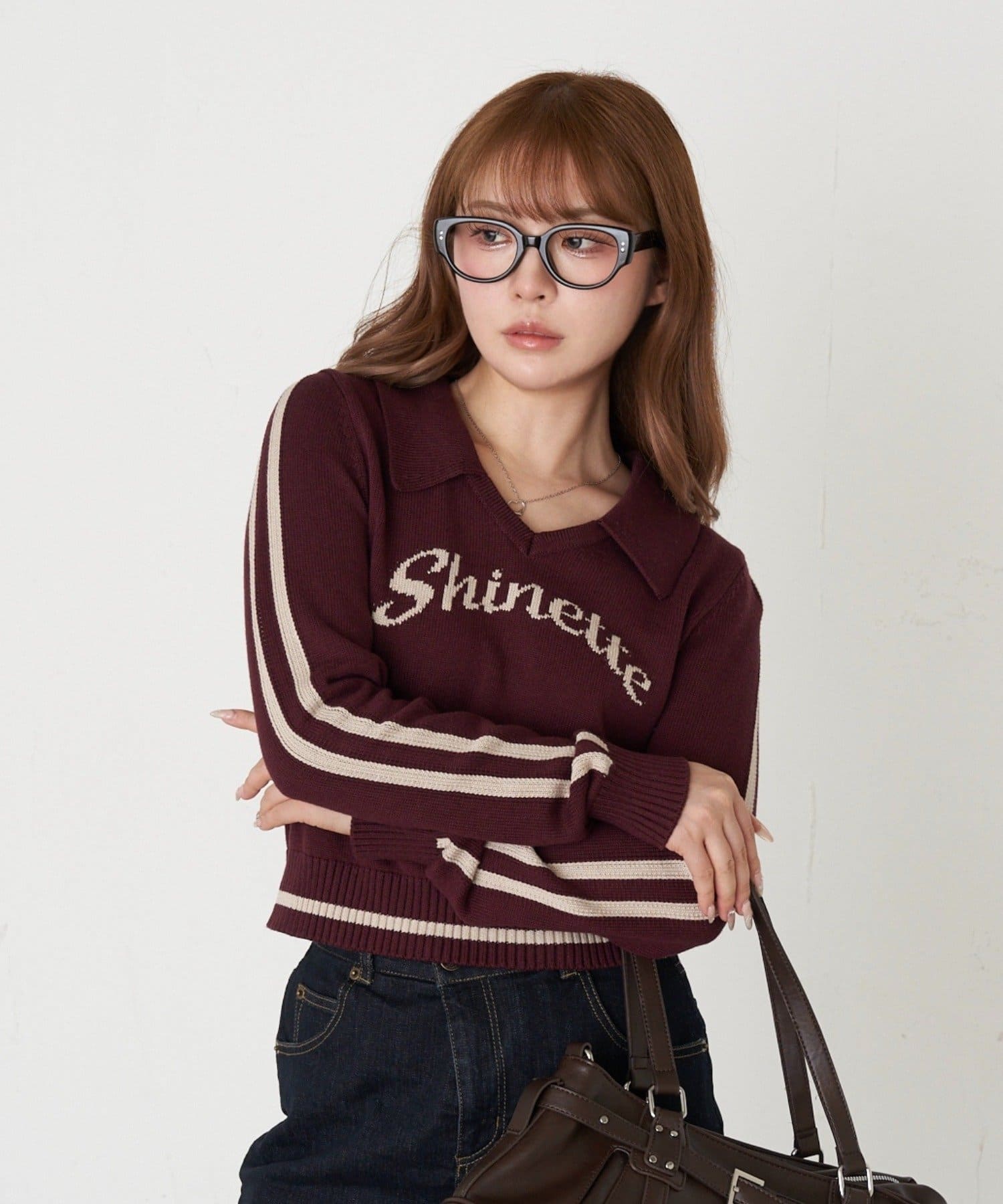 RAY CASSIN(レイカズン) レディース スキッパーラインロゴニット レッド