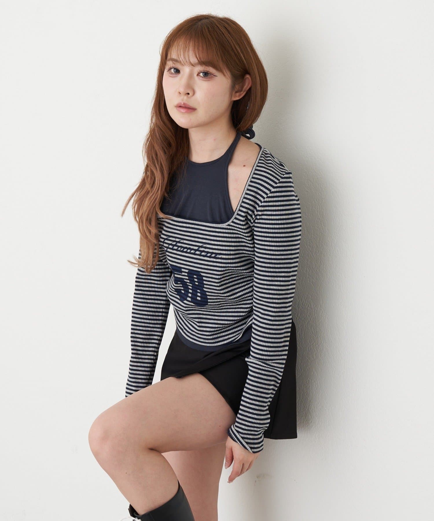 RAY CASSIN(レイカズン) ホルターレイヤードTシャツ