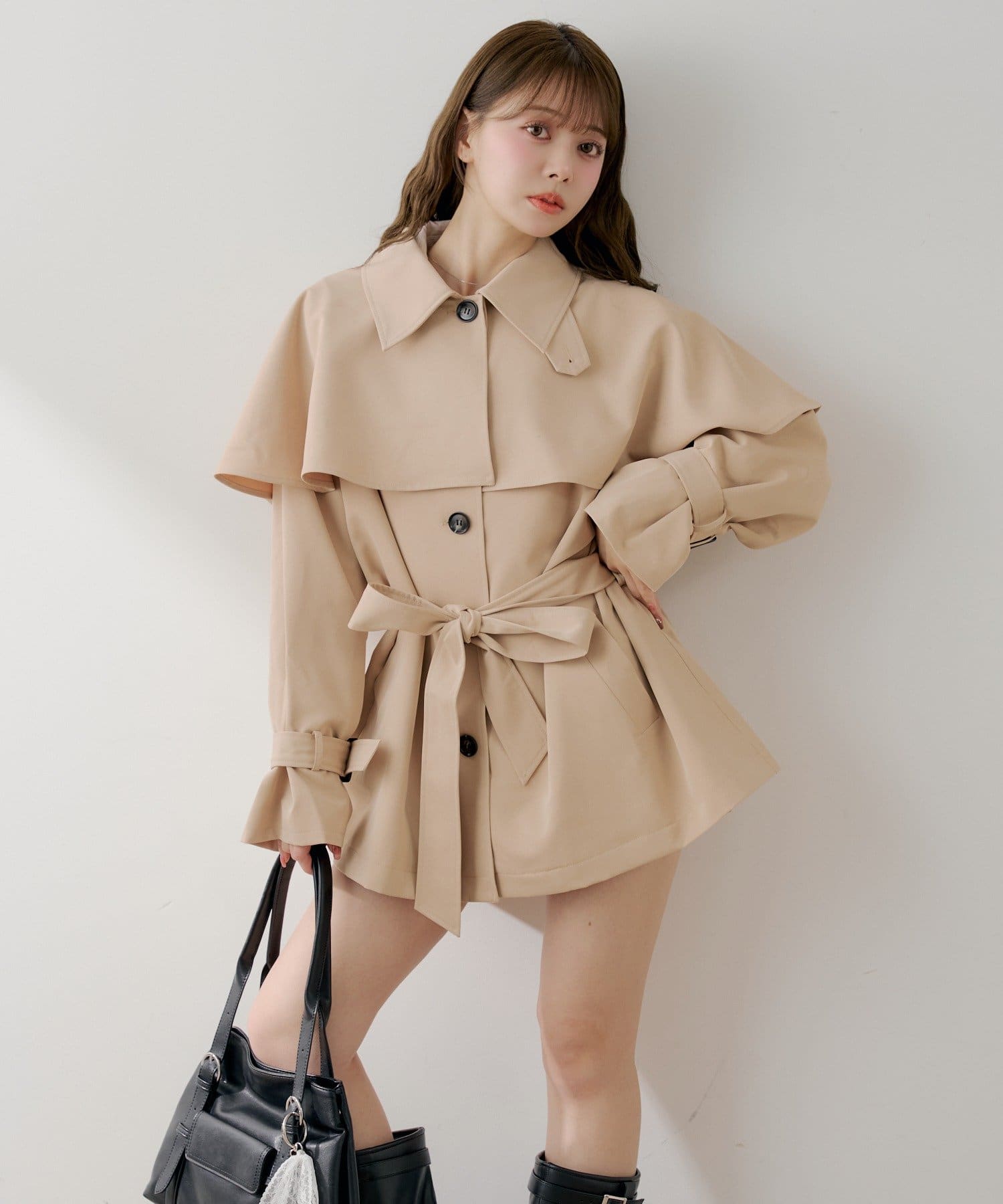 Chico(チコ) ケープカラーミドルトレンチコート