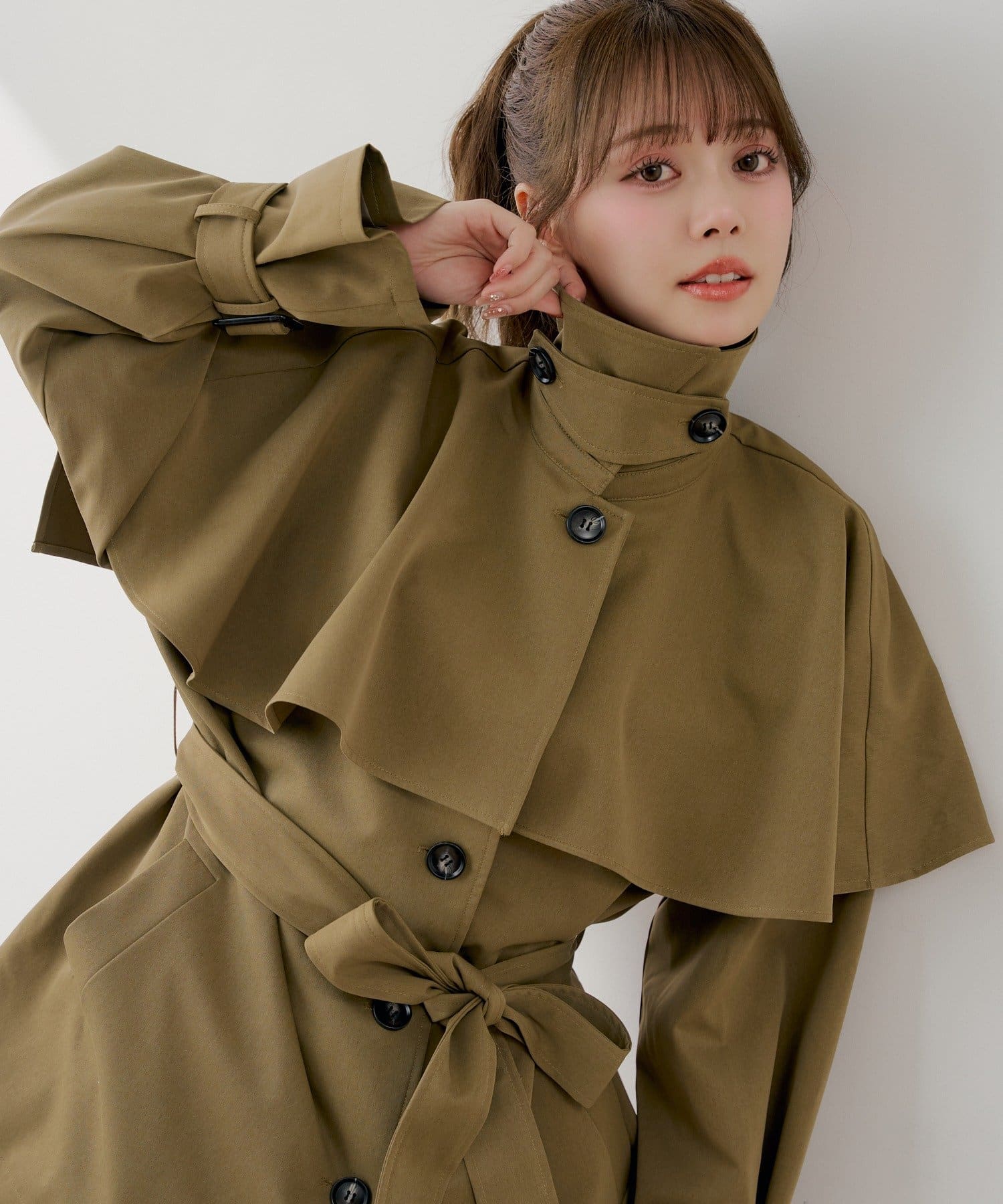 Chico(チコ) ケープカラーミドルトレンチコート