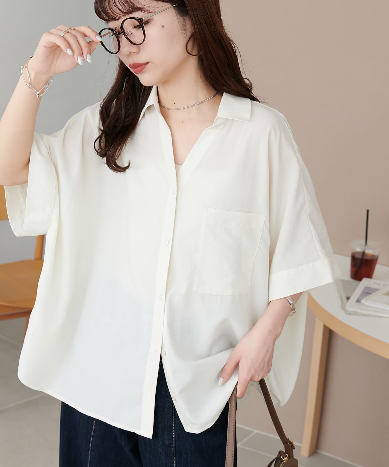 DISCOAT(ディスコート) スキッパー前開き半袖シャツ