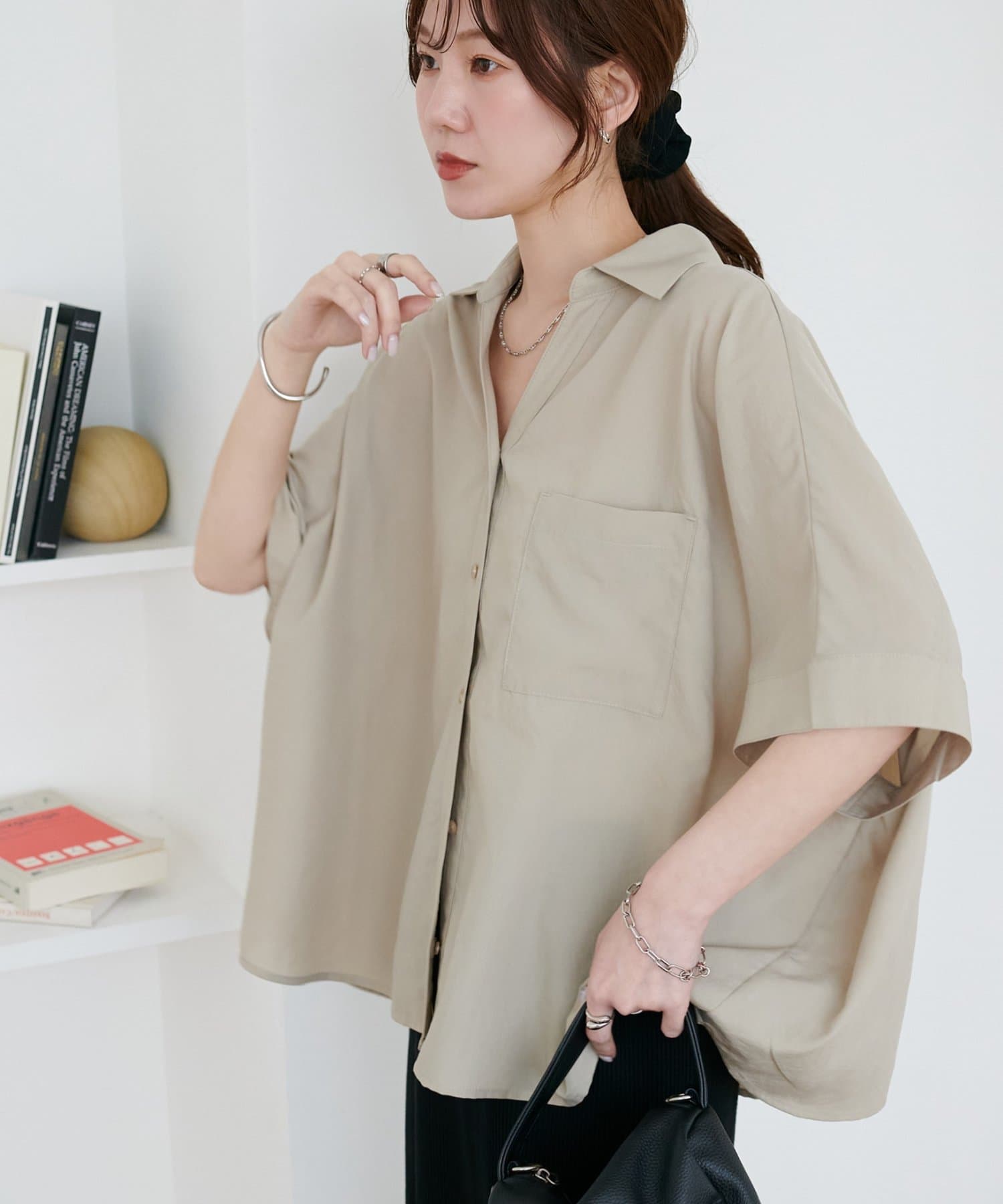 DISCOAT(ディスコート) スキッパー前開き半袖シャツ