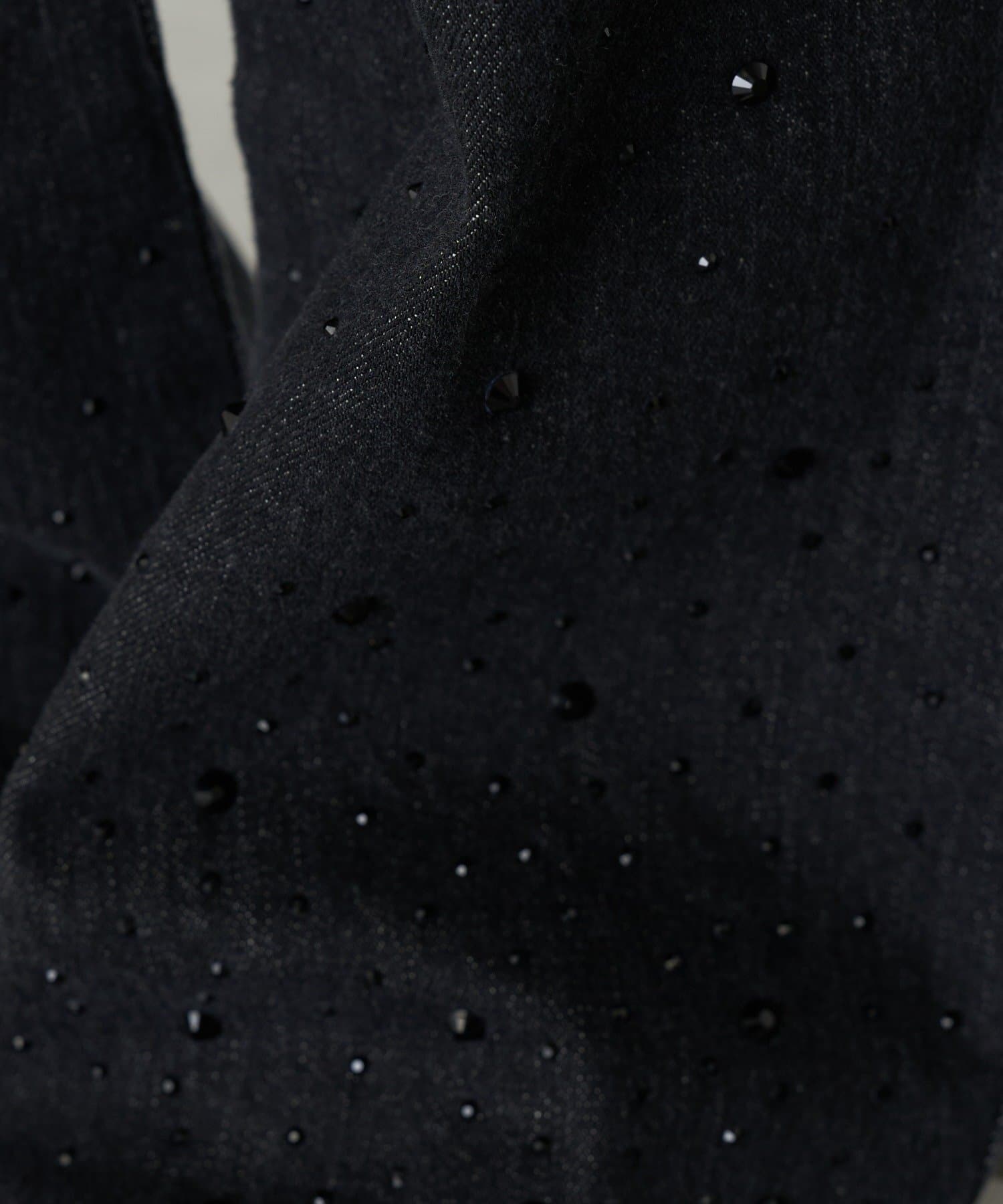 RAY CASSIN(レイカズン) 【2サイズ展開 】ラインストーンフレアデニムパンツ