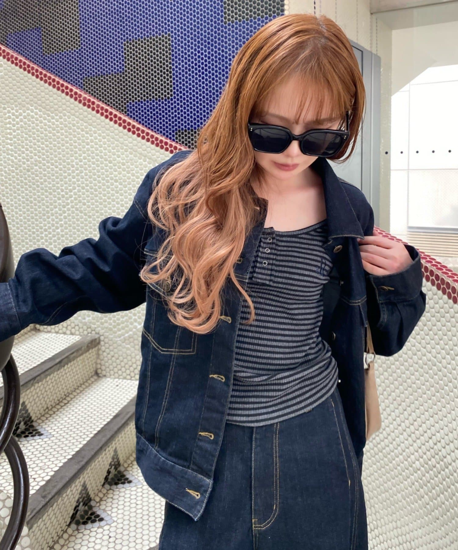 RAY CASSIN(レイカズン) 【SET UPで着られる！】ウエストシェイプデニムGジャン