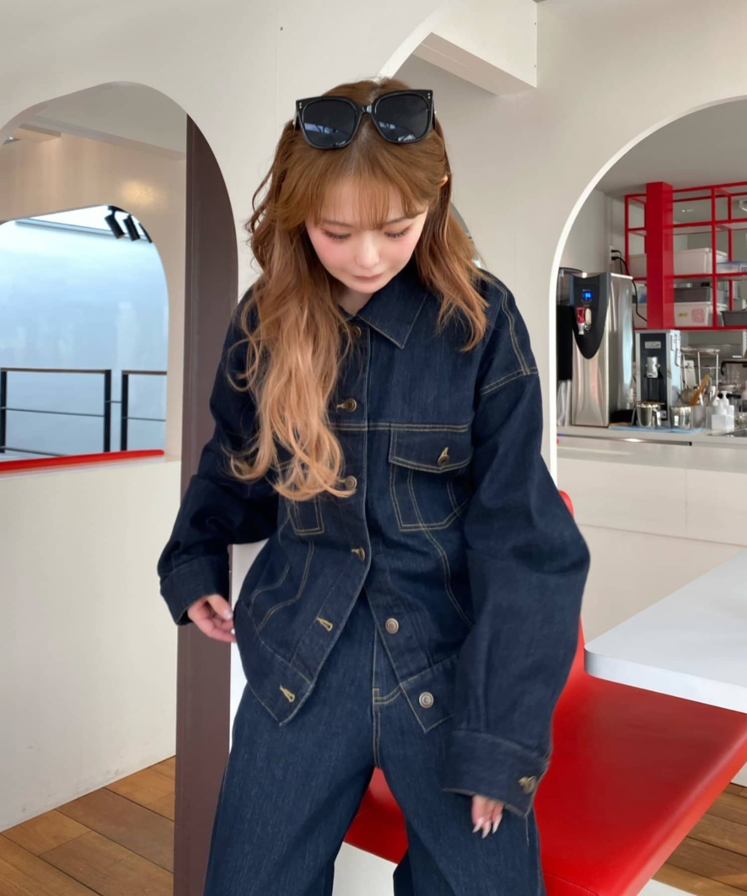 RAY CASSIN(レイカズン) 【SET UPで着られる！】ウエストシェイプデニムGジャン