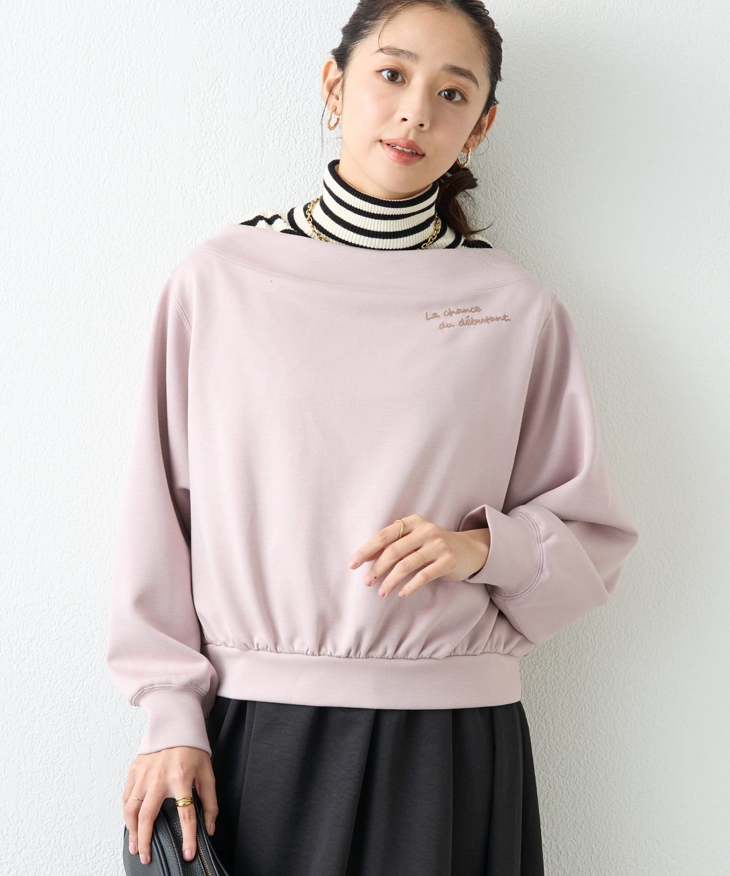 OUTLET(アウトレット) 【un dix cors】2WAY刺繍ZIPプルオーバー