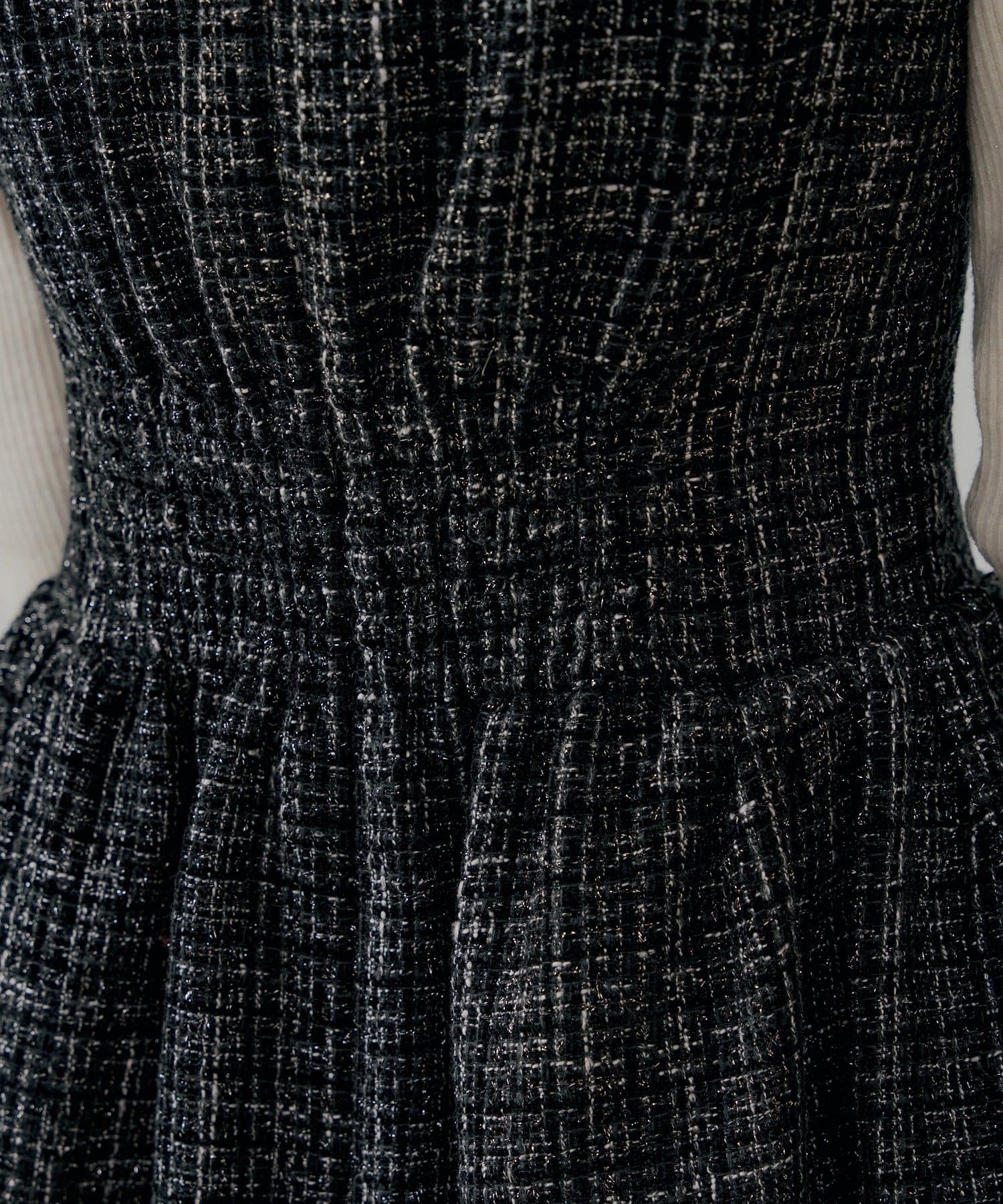 OUTLET(アウトレット) 【Chico】ツイードサイドギャザーフレアミニワンピース