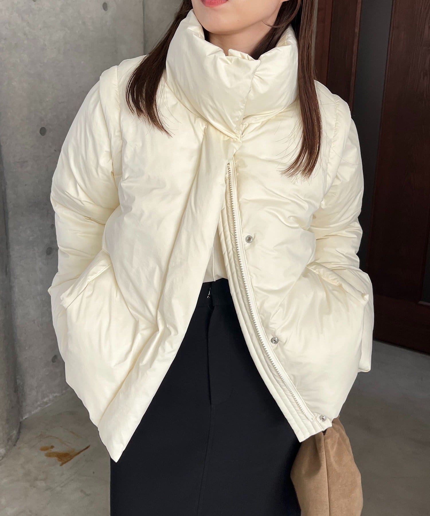 OUTLET(アウトレット) 【CAPRICIEUX LE'MAGE】2WAY中綿パフジャケット