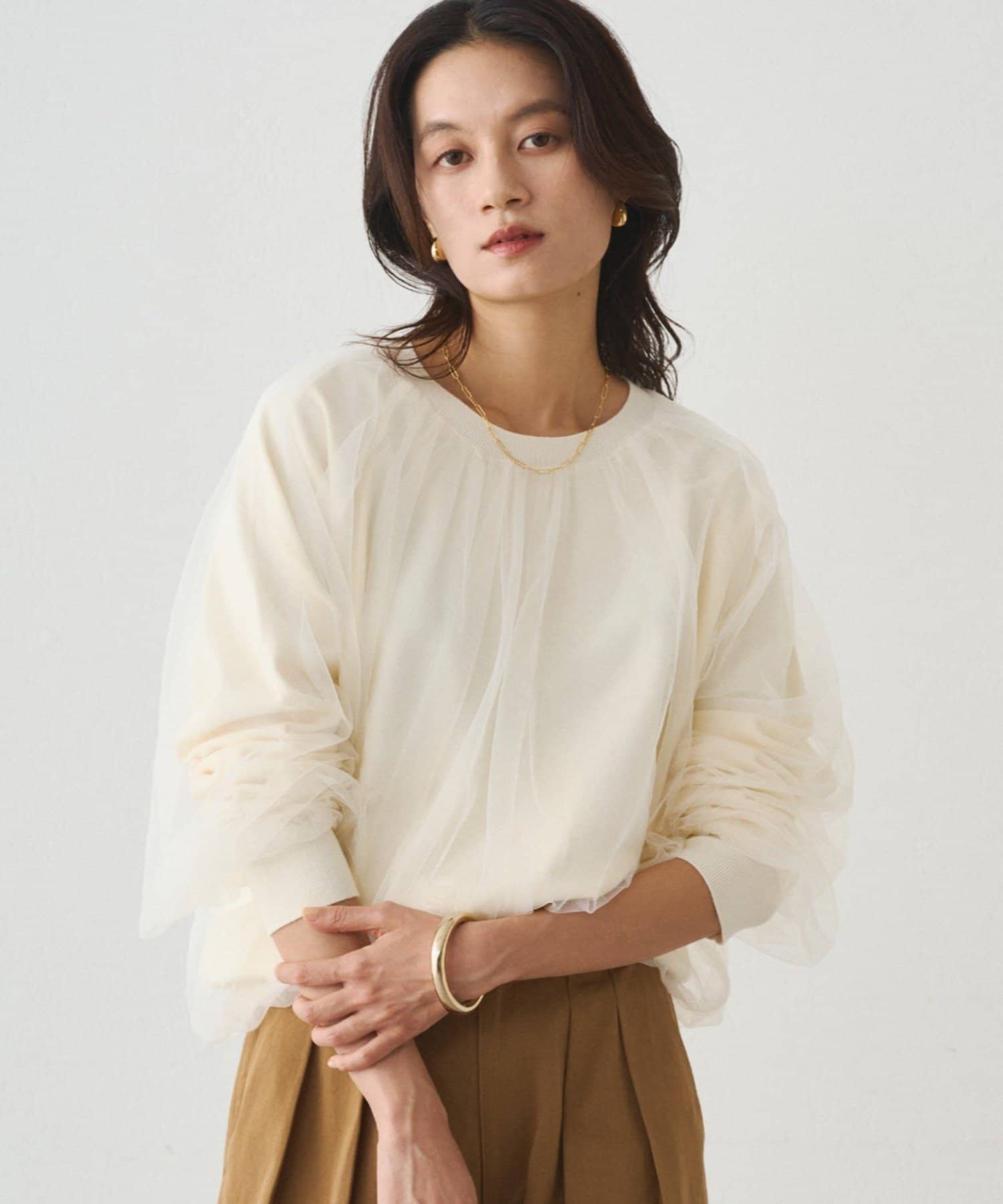 OUTLET(アウトレット) 【Loungedress】チュールニット