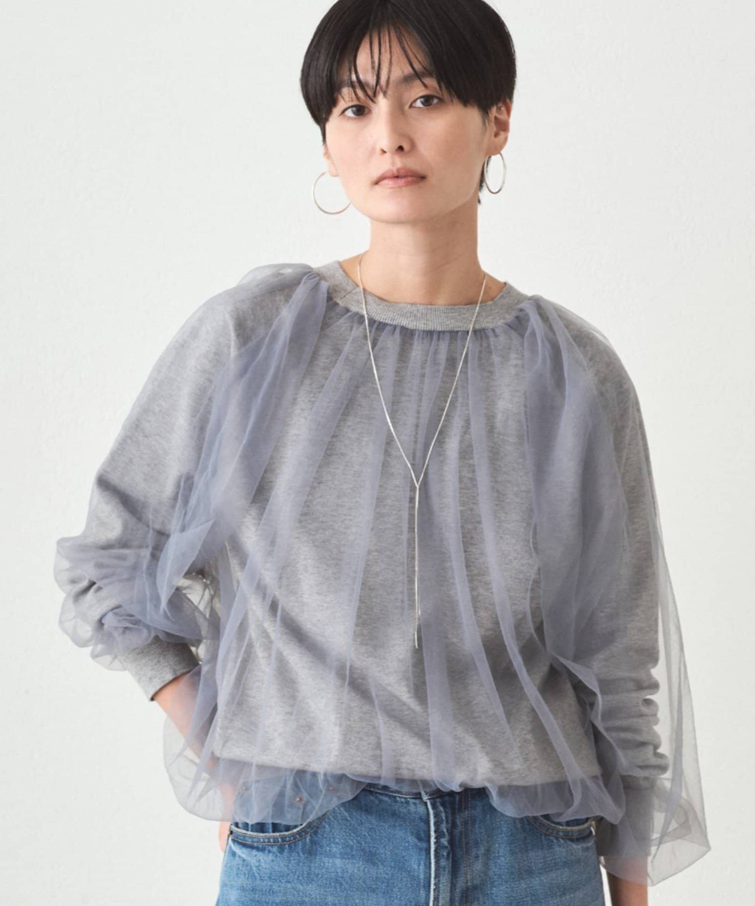 OUTLET(アウトレット) 【Loungedress】チュールニット