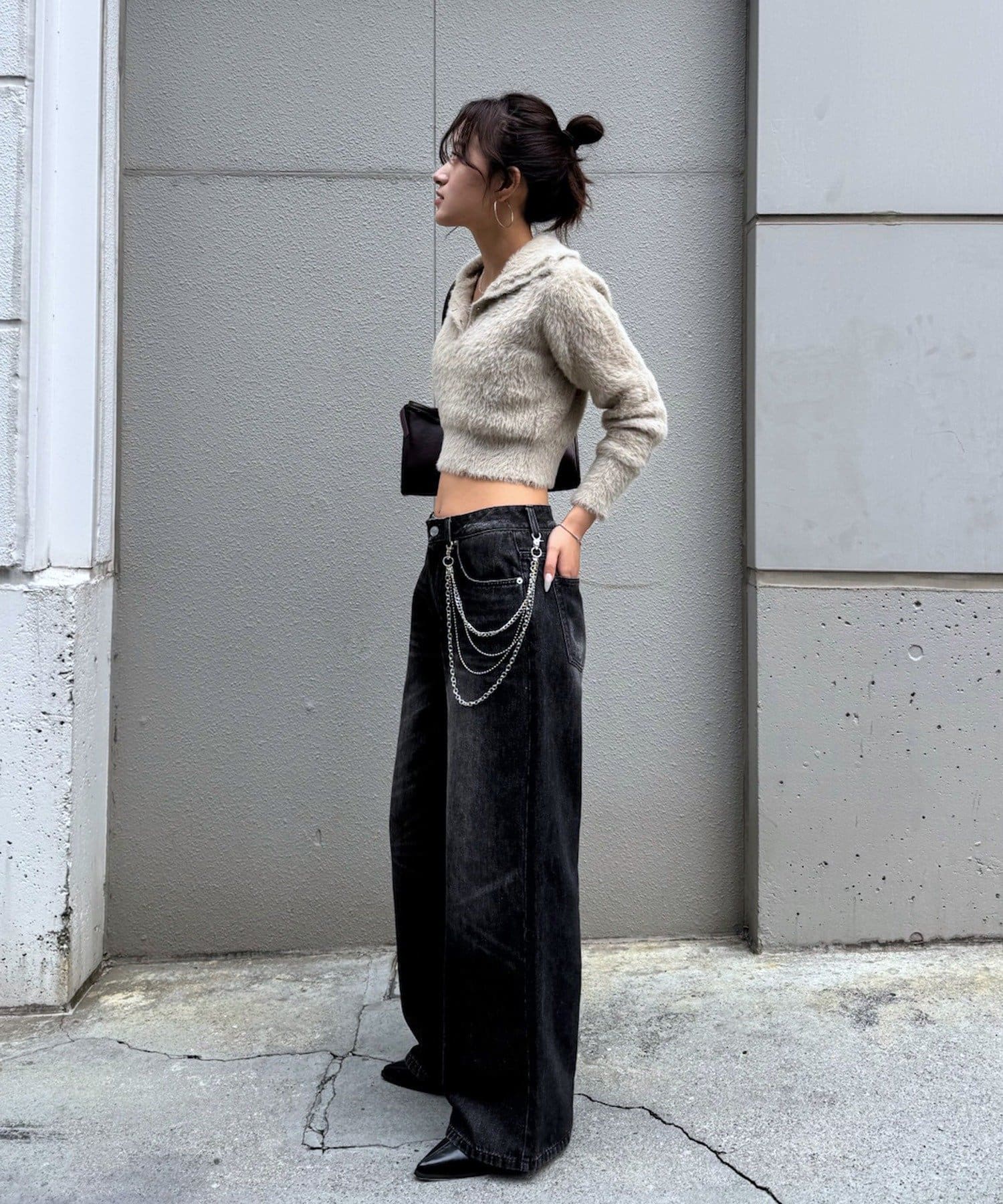 OUTLET(アウトレット) 【mline】シャギーハイネックニット