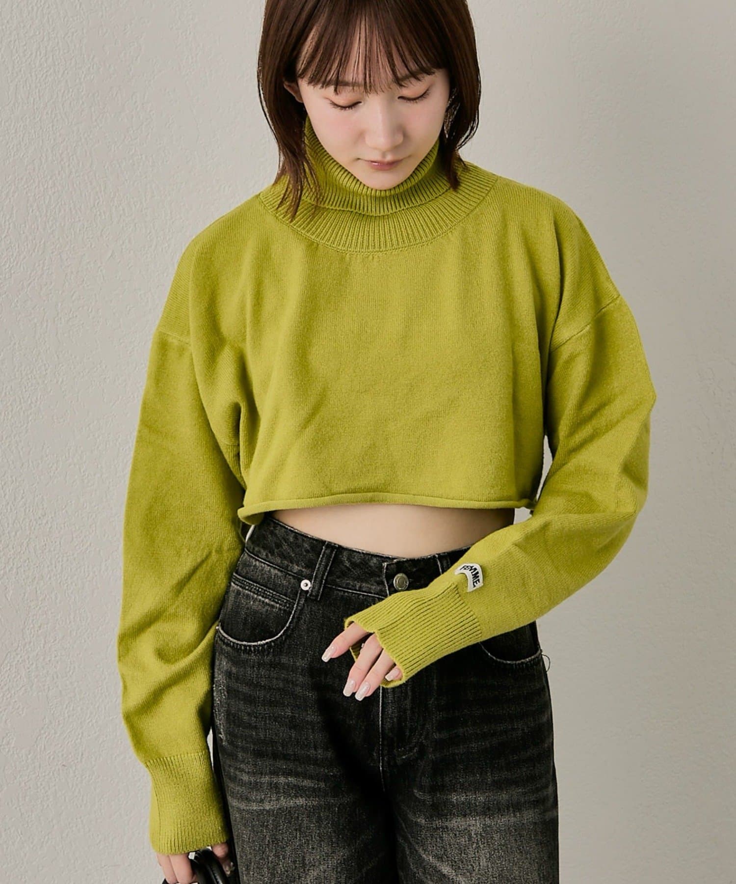 OUTLET(アウトレット) 【mline】ショート タートルニット