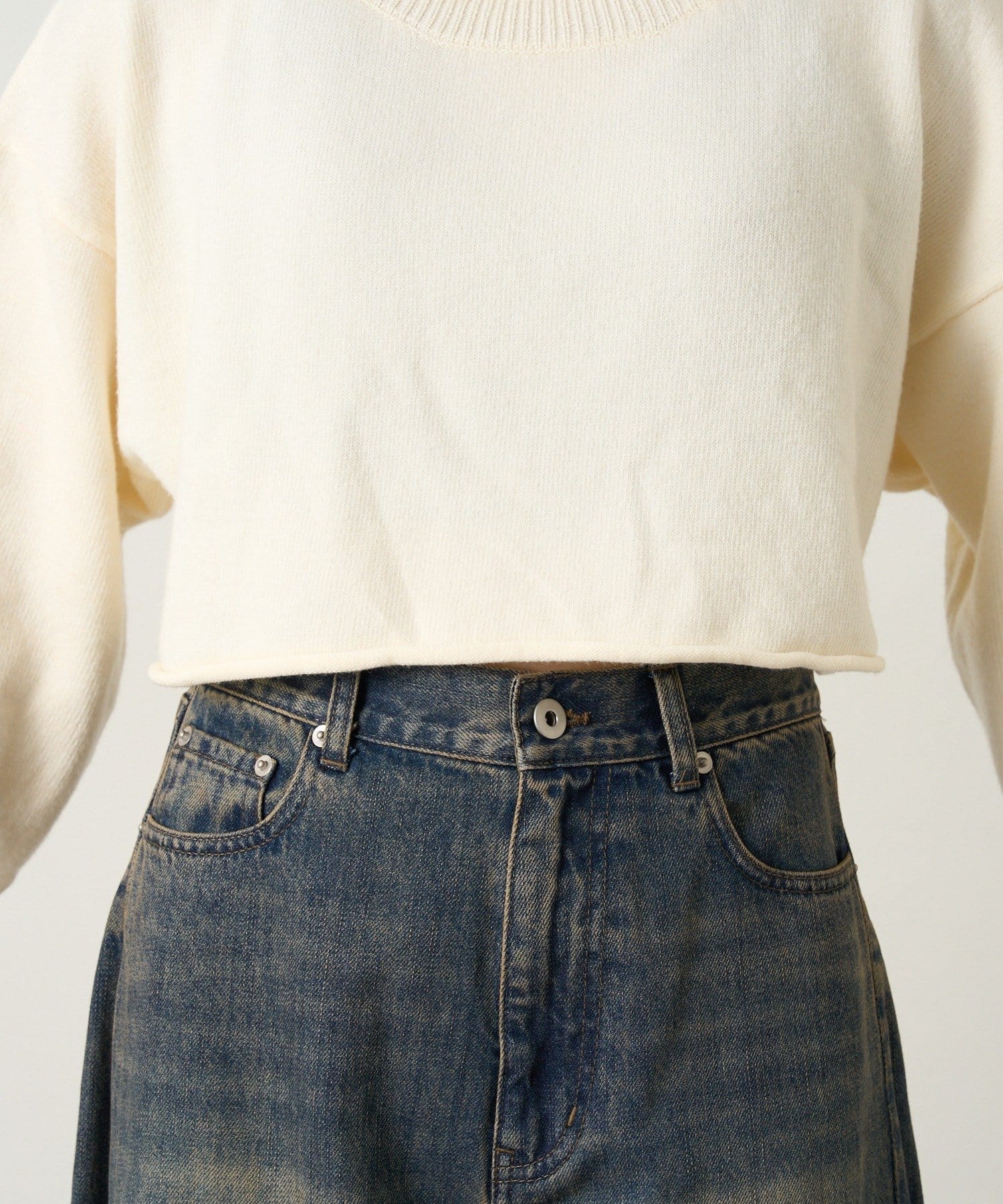 OUTLET(アウトレット) 【mline】ショート タートルニット