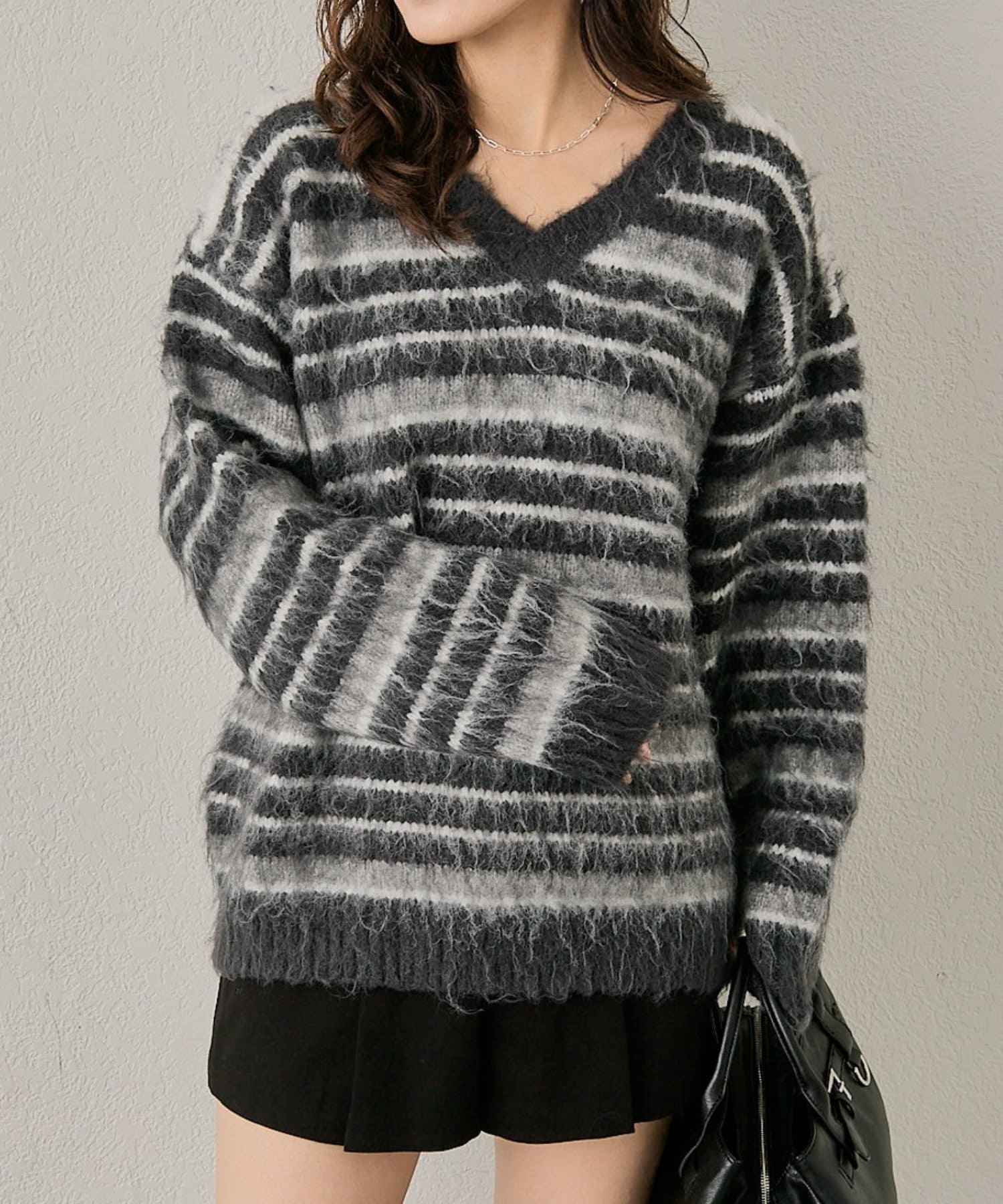 OUTLET(アウトレット) 【mline】ミックスストライプニット