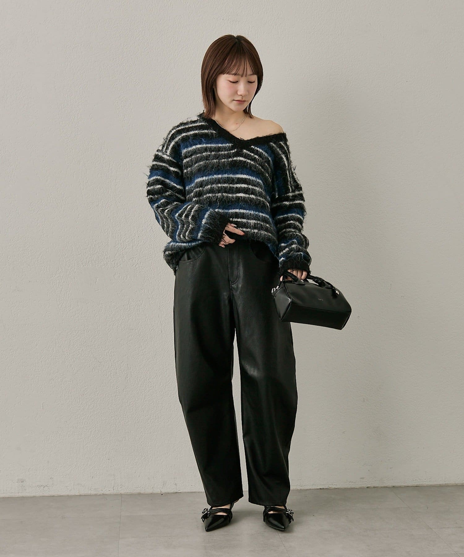 OUTLET(アウトレット) 【mline】ミックスストライプニット