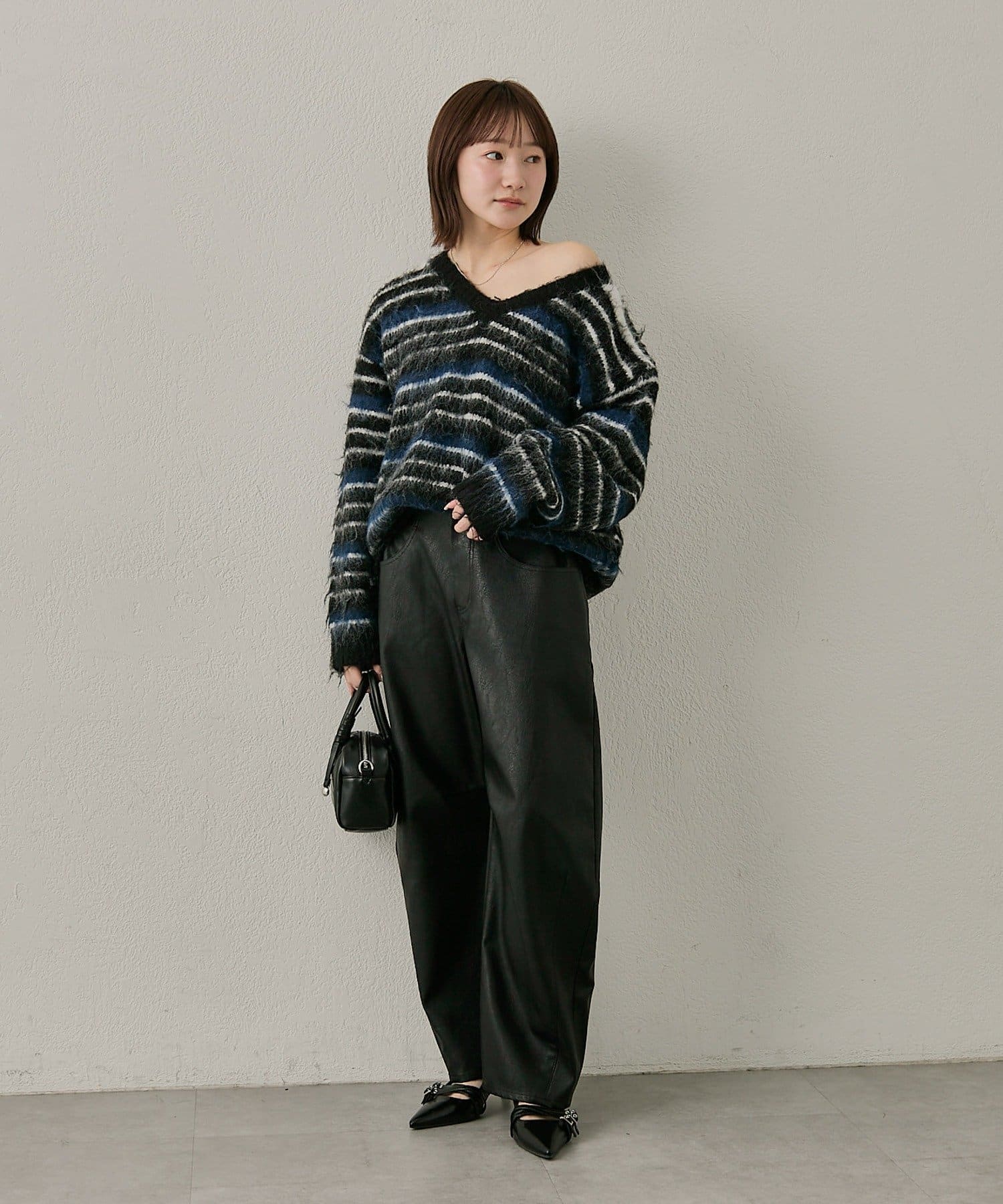 OUTLET(アウトレット) 【mline】ミックスストライプニット