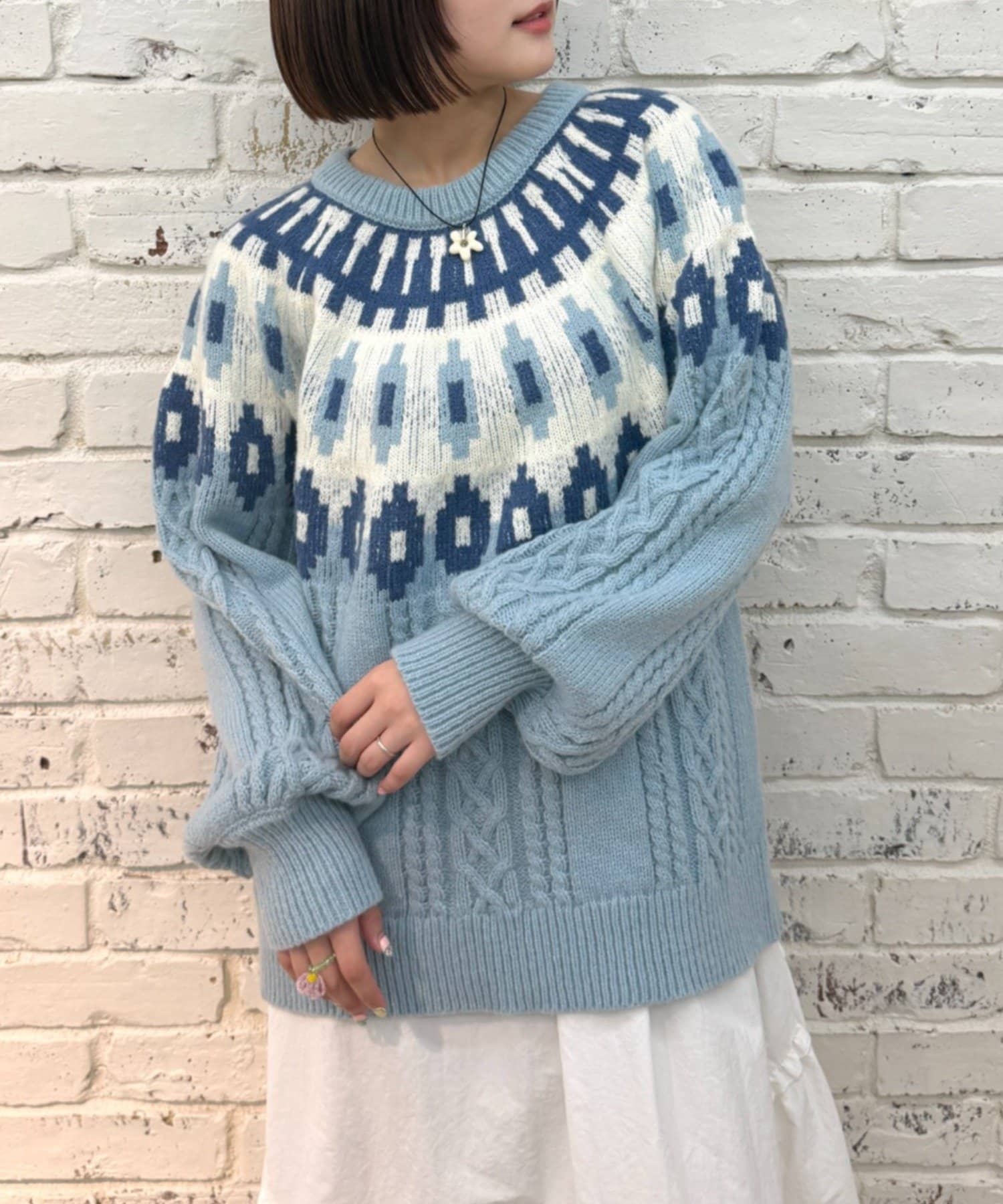 OUTLET(アウトレット) 【w closet】ノルディックアランニット