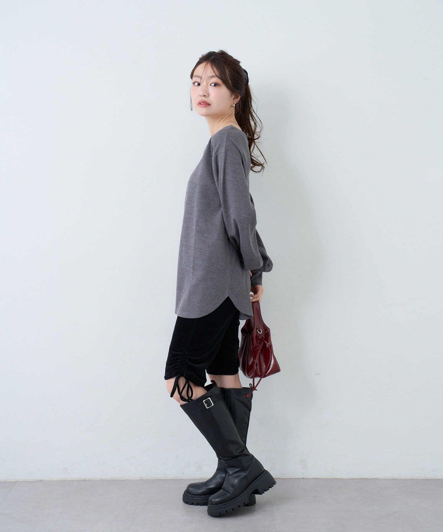 OUTLET(アウトレット) 【Kastane】ワッフルヘンリープルオーバー