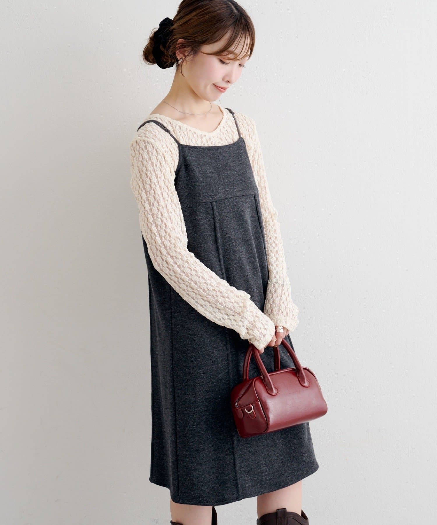 OUTLET(アウトレット) 【Kastane】B ニットライクスウェットキャミワンピース