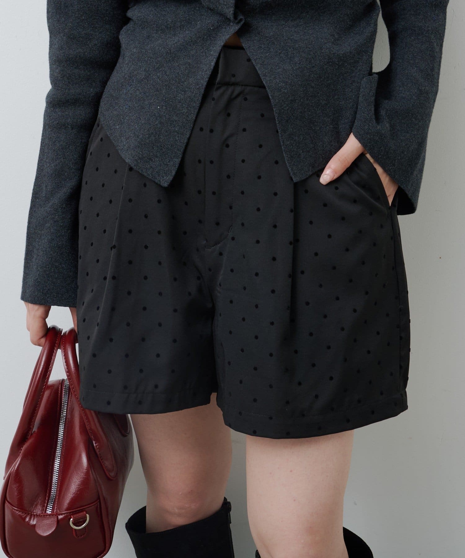 OUTLET(アウトレット) 【Kastane】ドットサテンショートパンツ