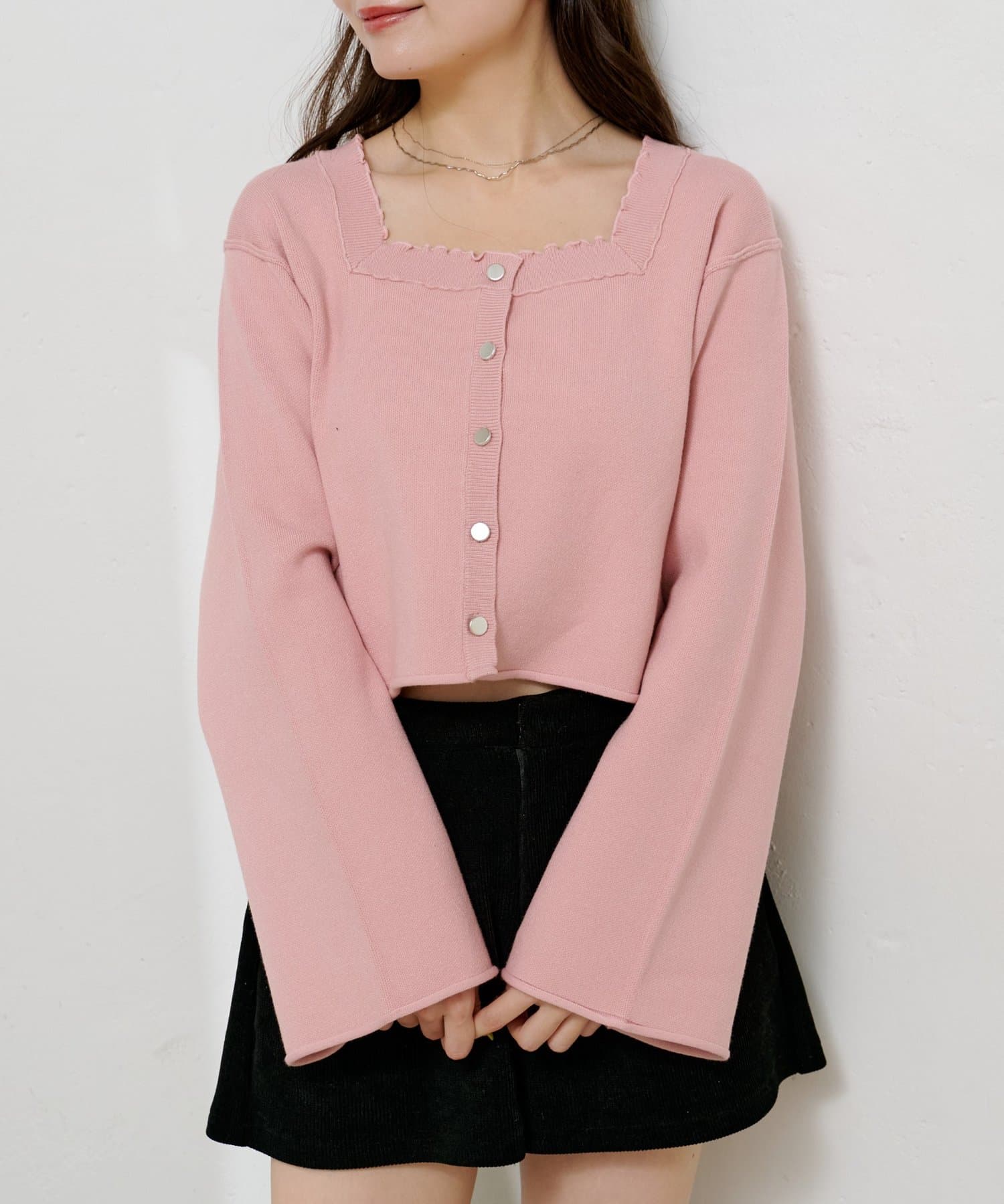 OUTLET(アウトレット) 【Kastane】スクエアメロウニットカーディガン