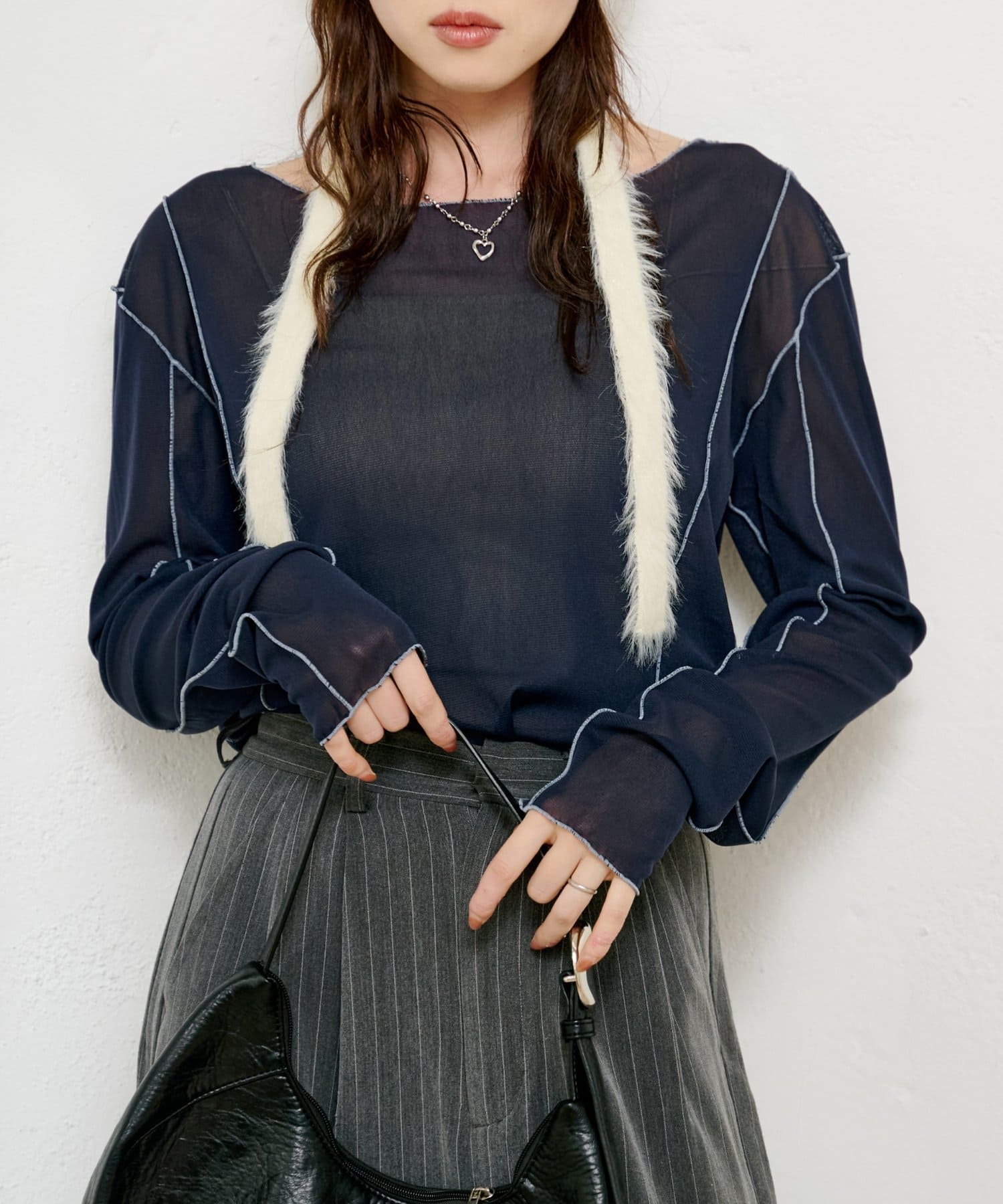 OUTLET(アウトレット) 【Kastane】パイピングシアープルオーバー