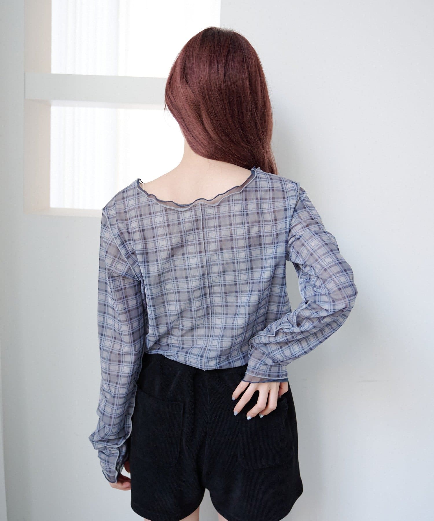 OUTLET(アウトレット) 【Kastane】レイヤードチェックシアープルオーバー