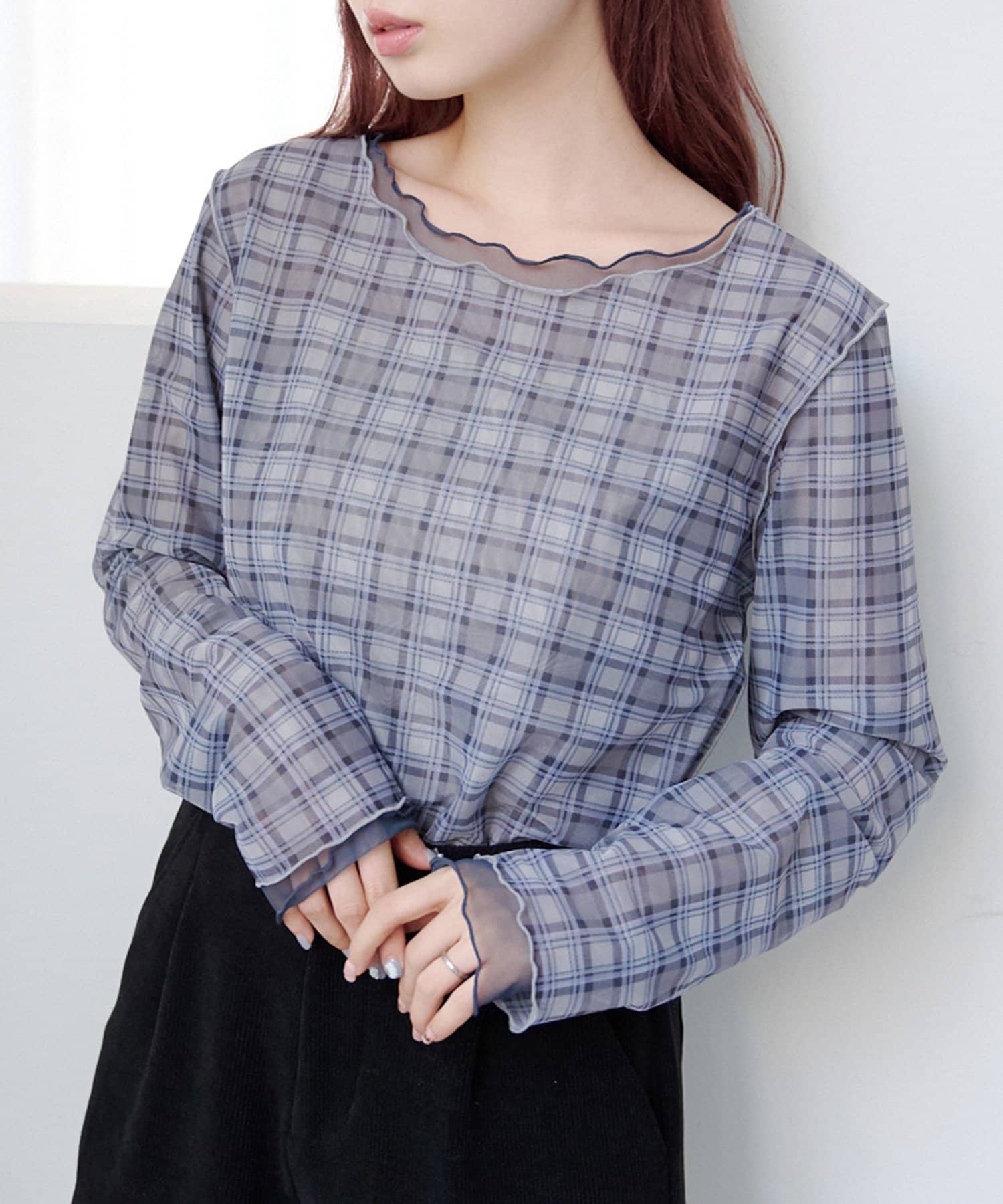 OUTLET(アウトレット) 【Kastane】レイヤードチェックシアープルオーバー